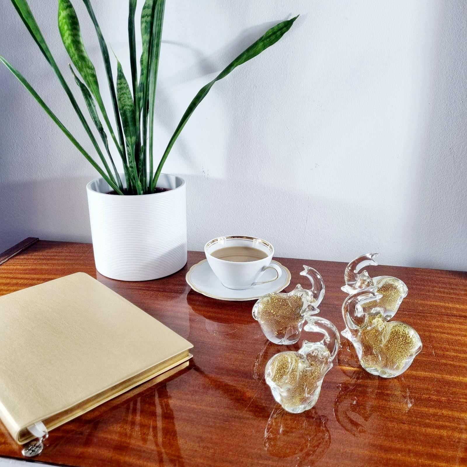 Murano Glass Elephant Paperweight by Studio Pino Signoretto, Italy 60s, Set of 4 (Moderne der Mitte des Jahrhunderts) im Angebot