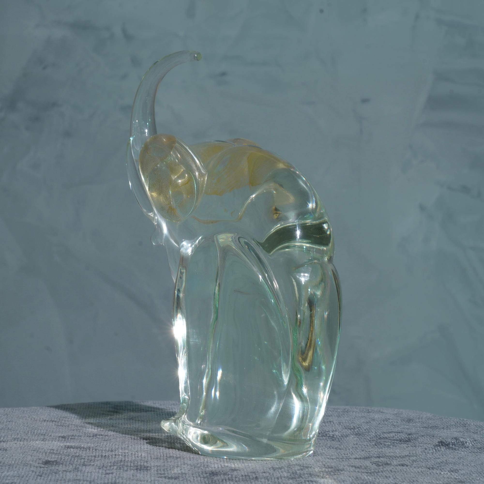 Murano Glass Elephant Sculpture, 1980 For Sale 2