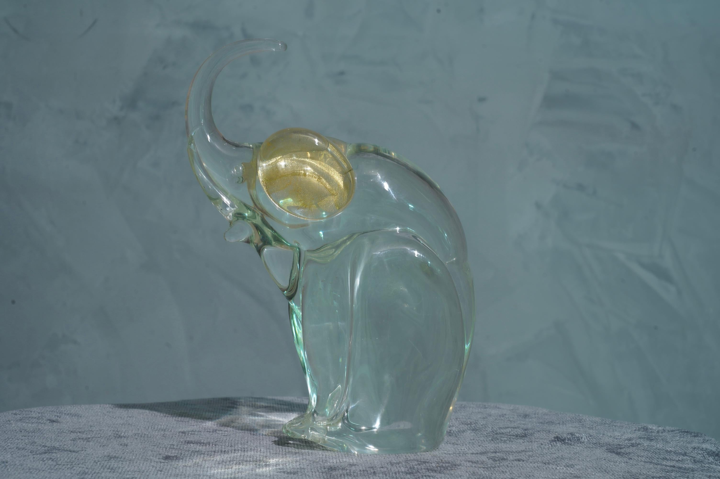 Murano Glass Elephant Sculpture, 1980 For Sale 1