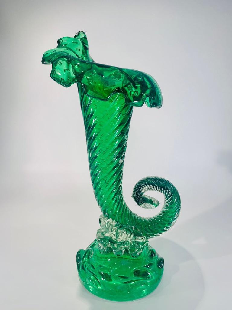 Mid-Century Modern Large Murano glass emerald green circa 1950 