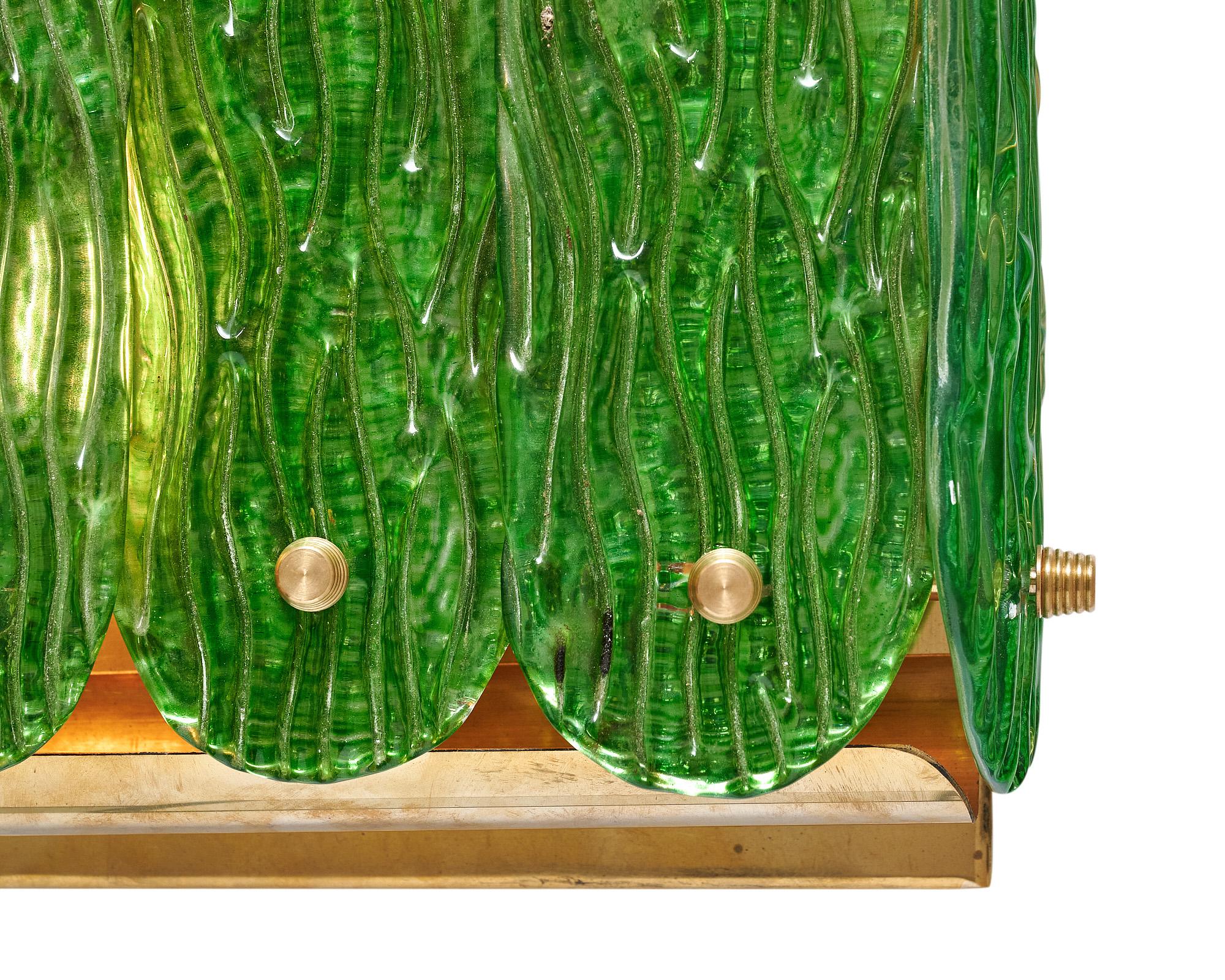 Apliques de cristal de Murano verde esmeralda en venta 2
