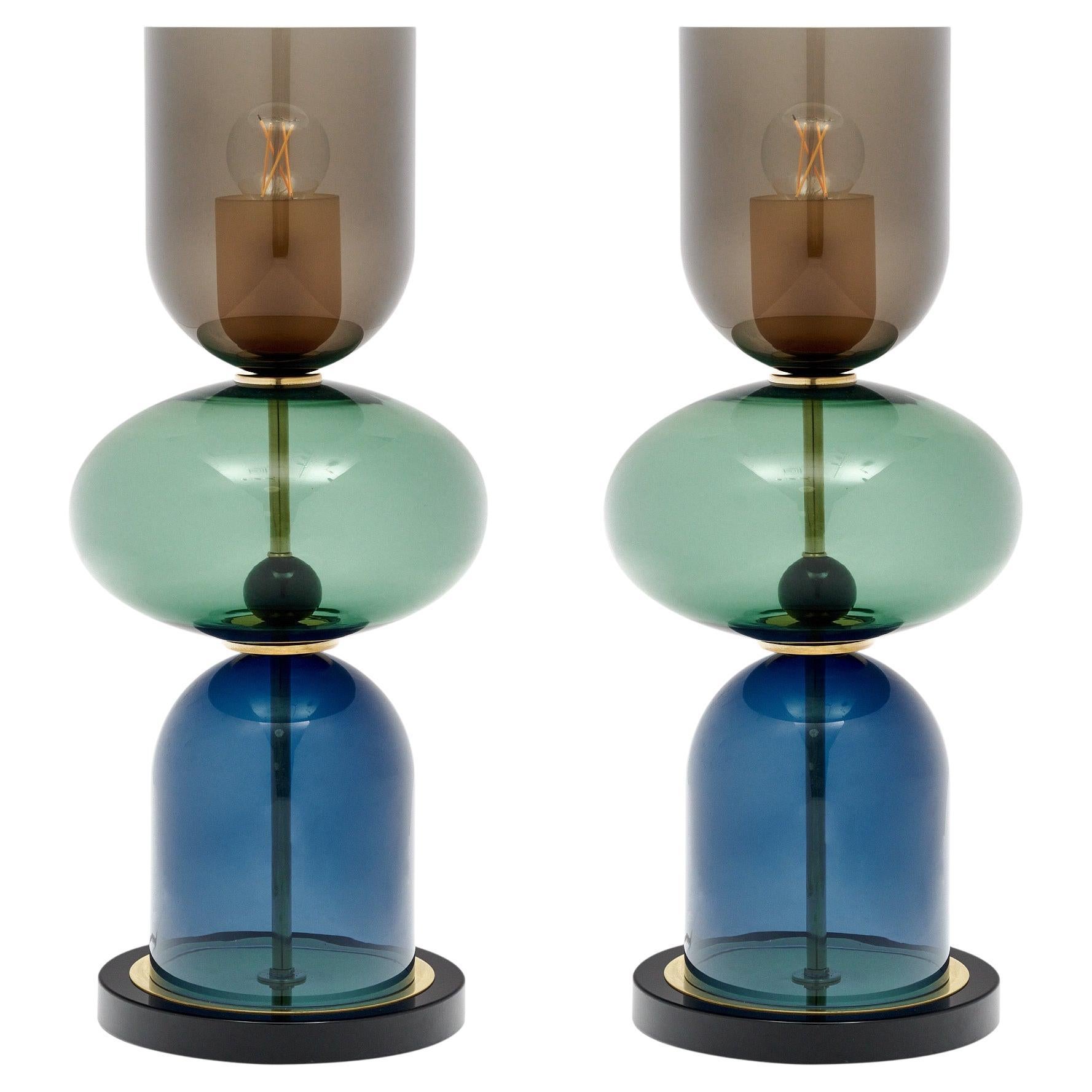 Lampade a urna in vetro di Murano in stile Ettore Sottsass in vendita