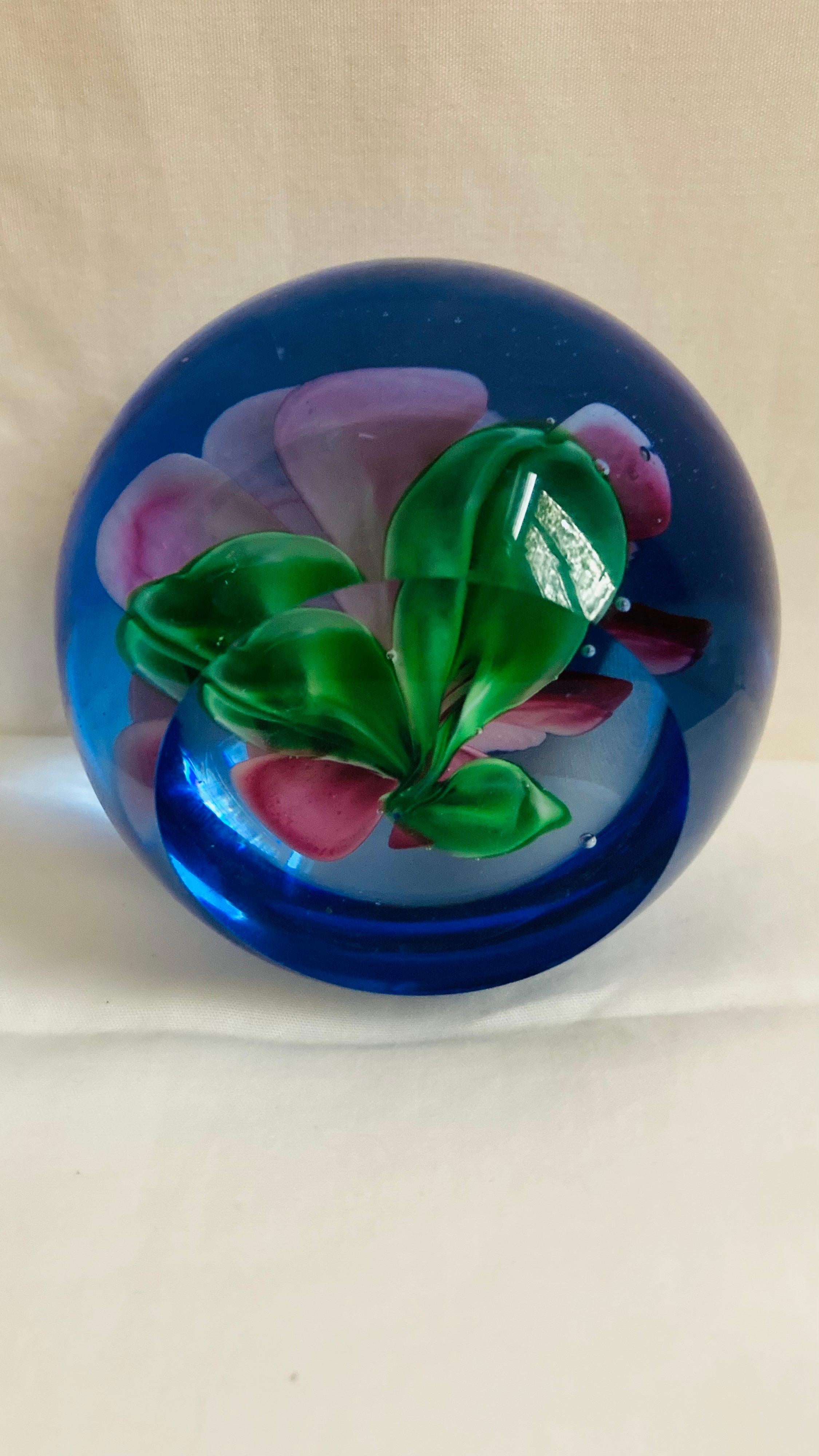 Art Nouveau Murano Glass Faceted Paperweight For Sale