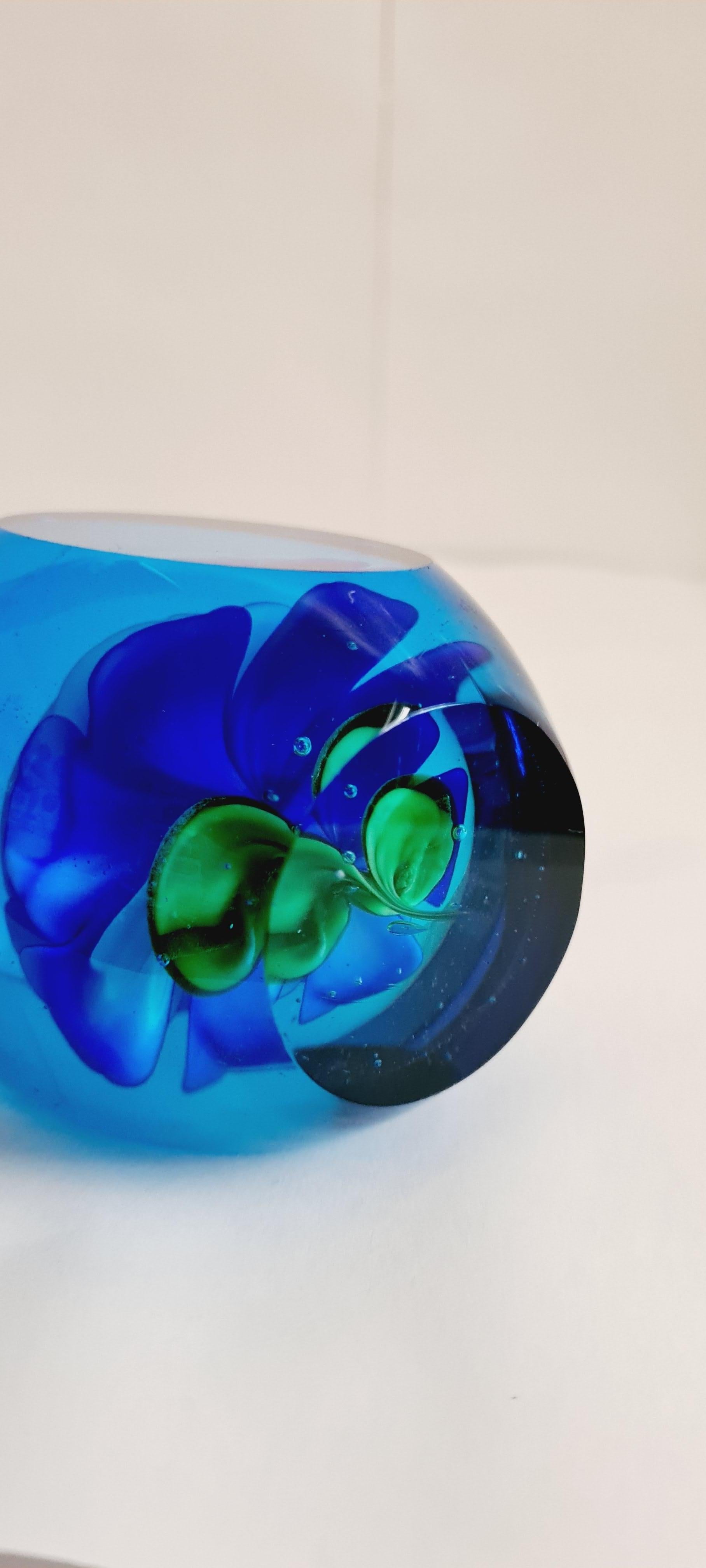 Art Nouveau Murano Glass Faceted Paperweight, Archimede Seguso For Sale