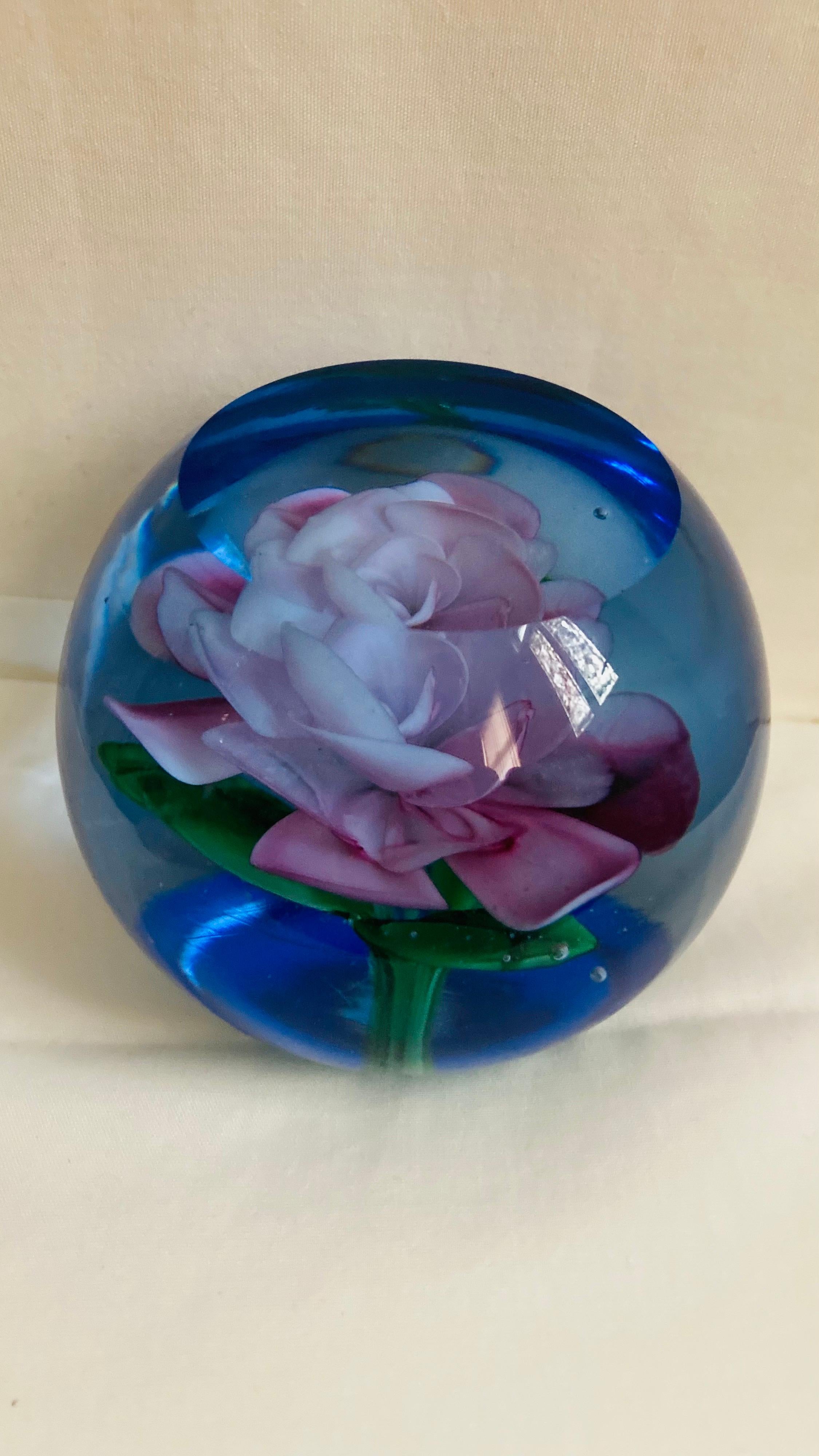 Italian Murano Glass Faceted Paperweight For Sale