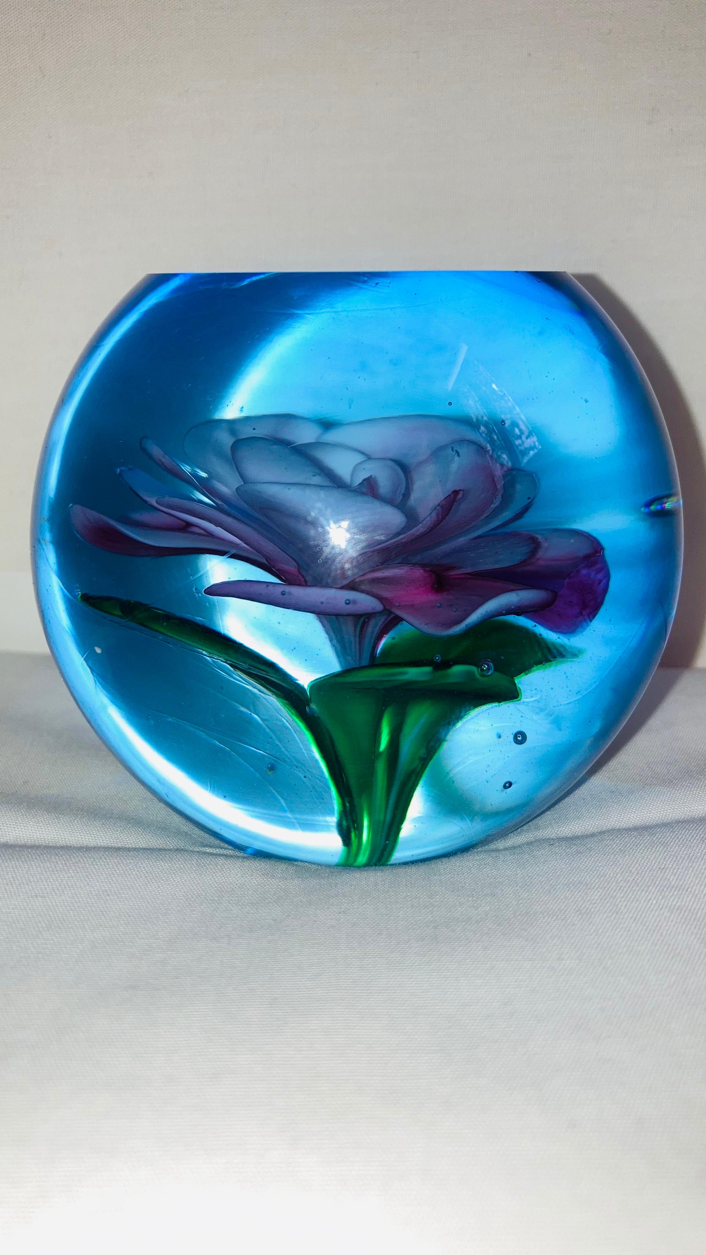 Murano Glass Faceted Paperweight For Sale 1
