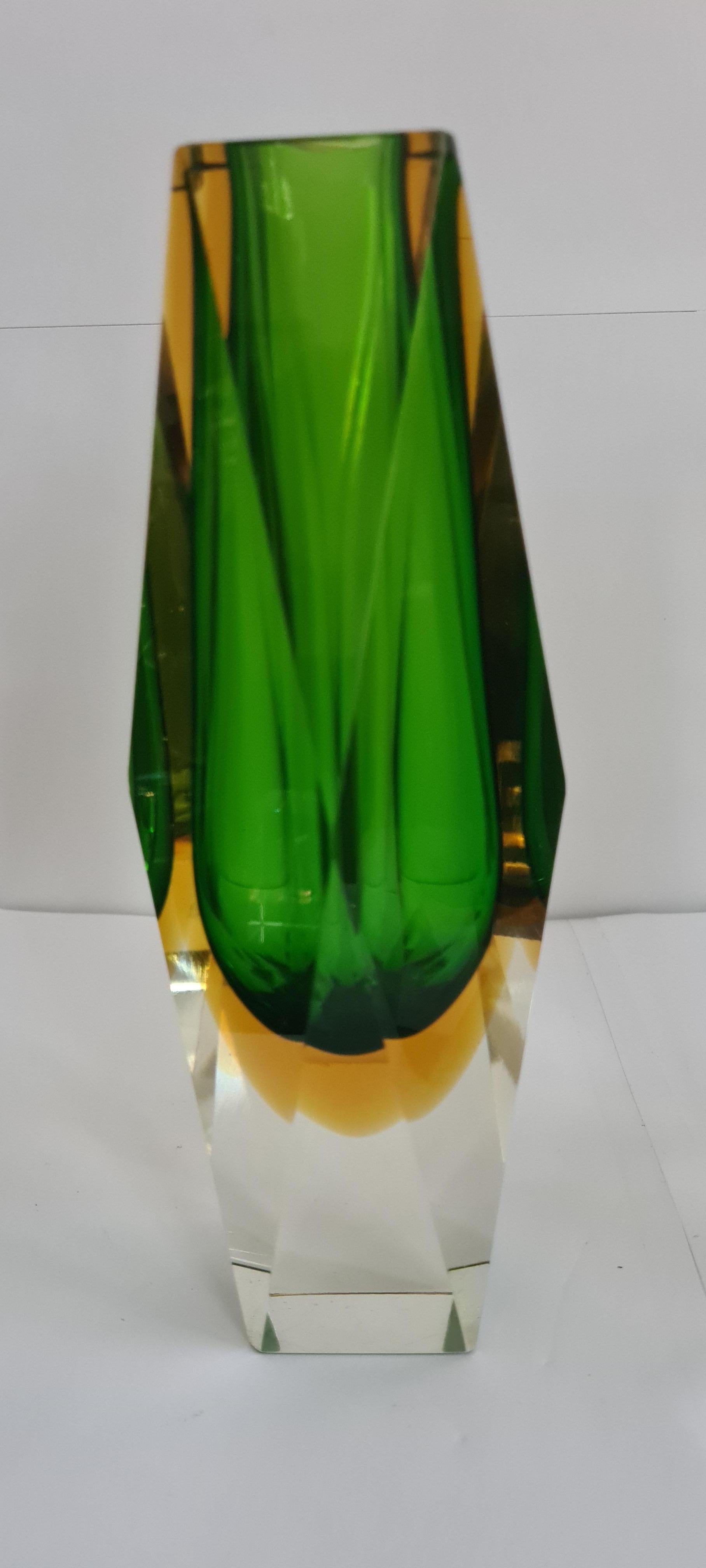 Art Nouveau Vitange Murano Glass Faceted vases and caviar bowl For Sale
