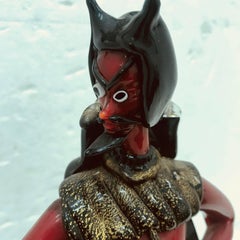 Scultura Faust in vetro di Murano rosso e nero degli anni '60 di A.Ve.M, Italia