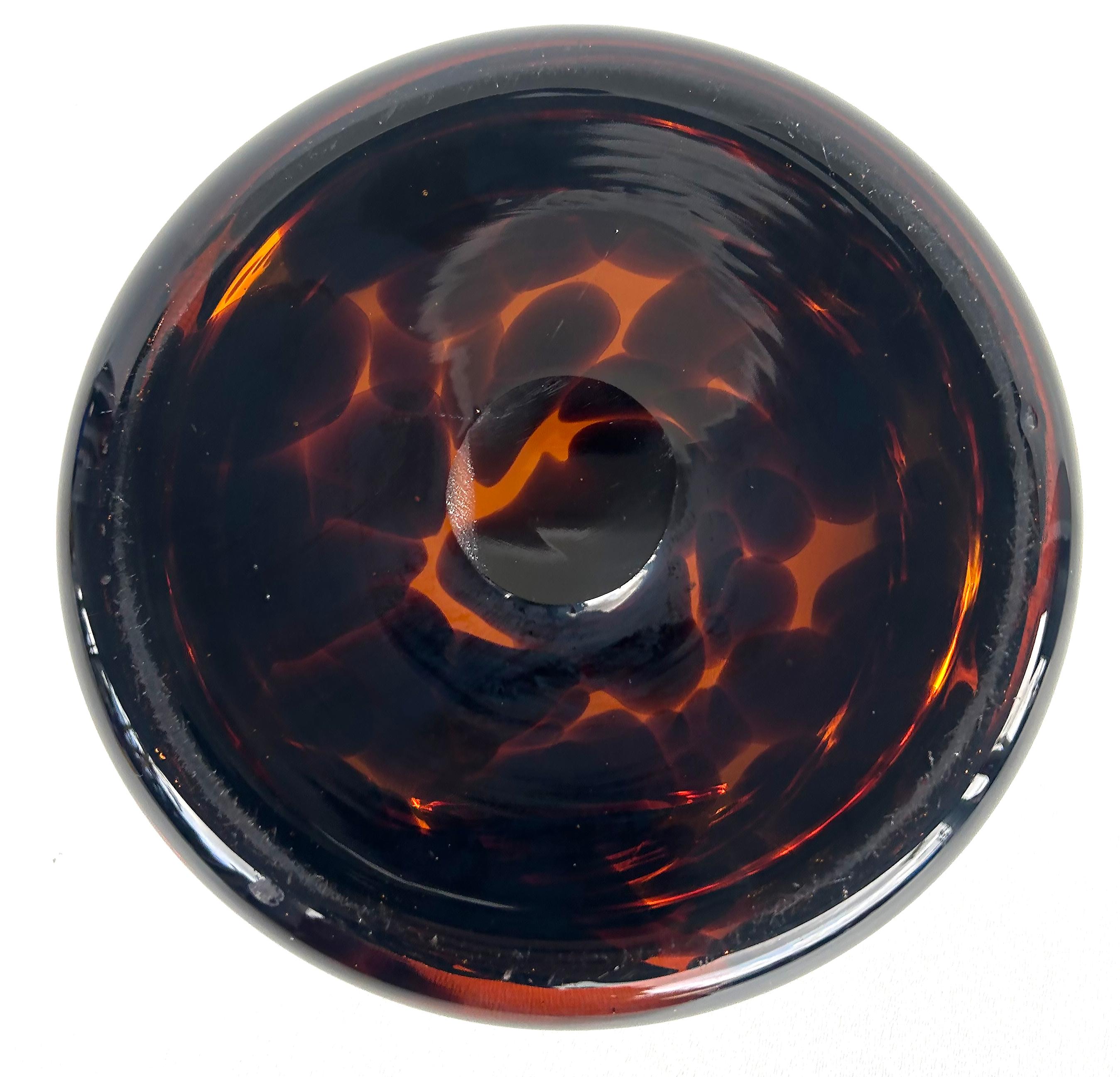 Murano Glass Faux Tortoise Shell Round Ashtray, Mid-Century to-late 20th Century 6