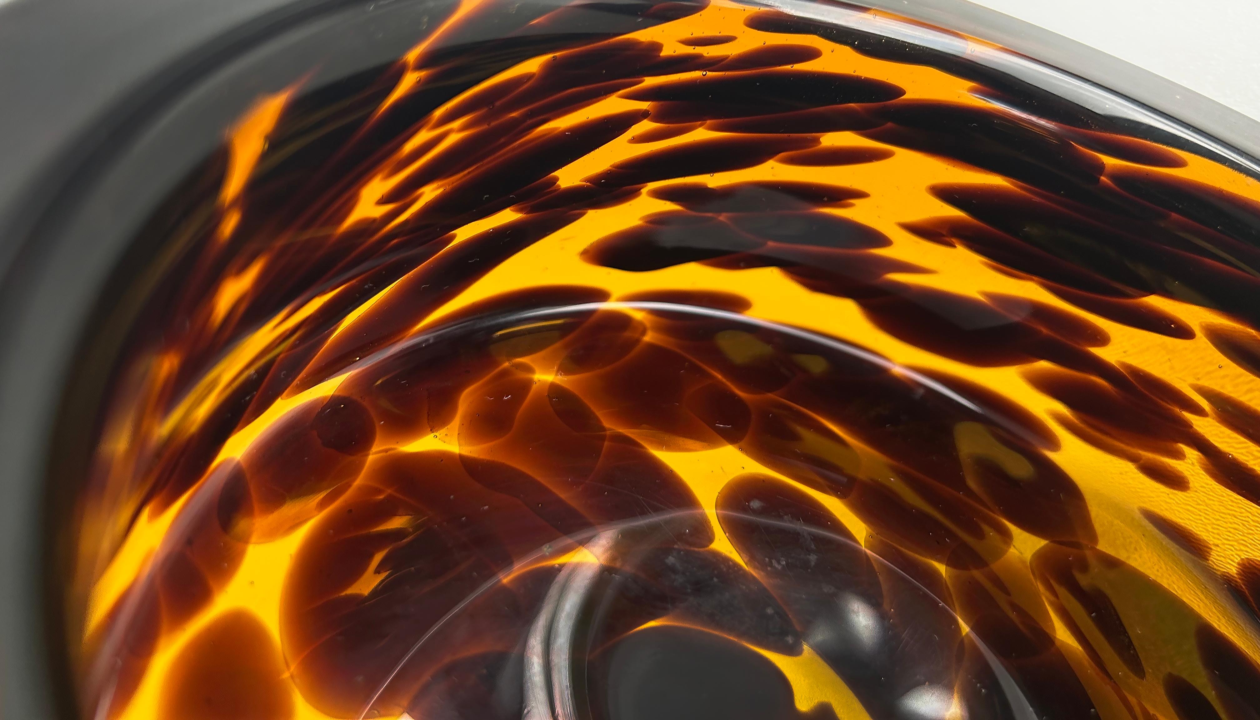 Murano Glass Faux Tortoise Shell Round Ashtray, Mid-Century to-late 20th Century 3
