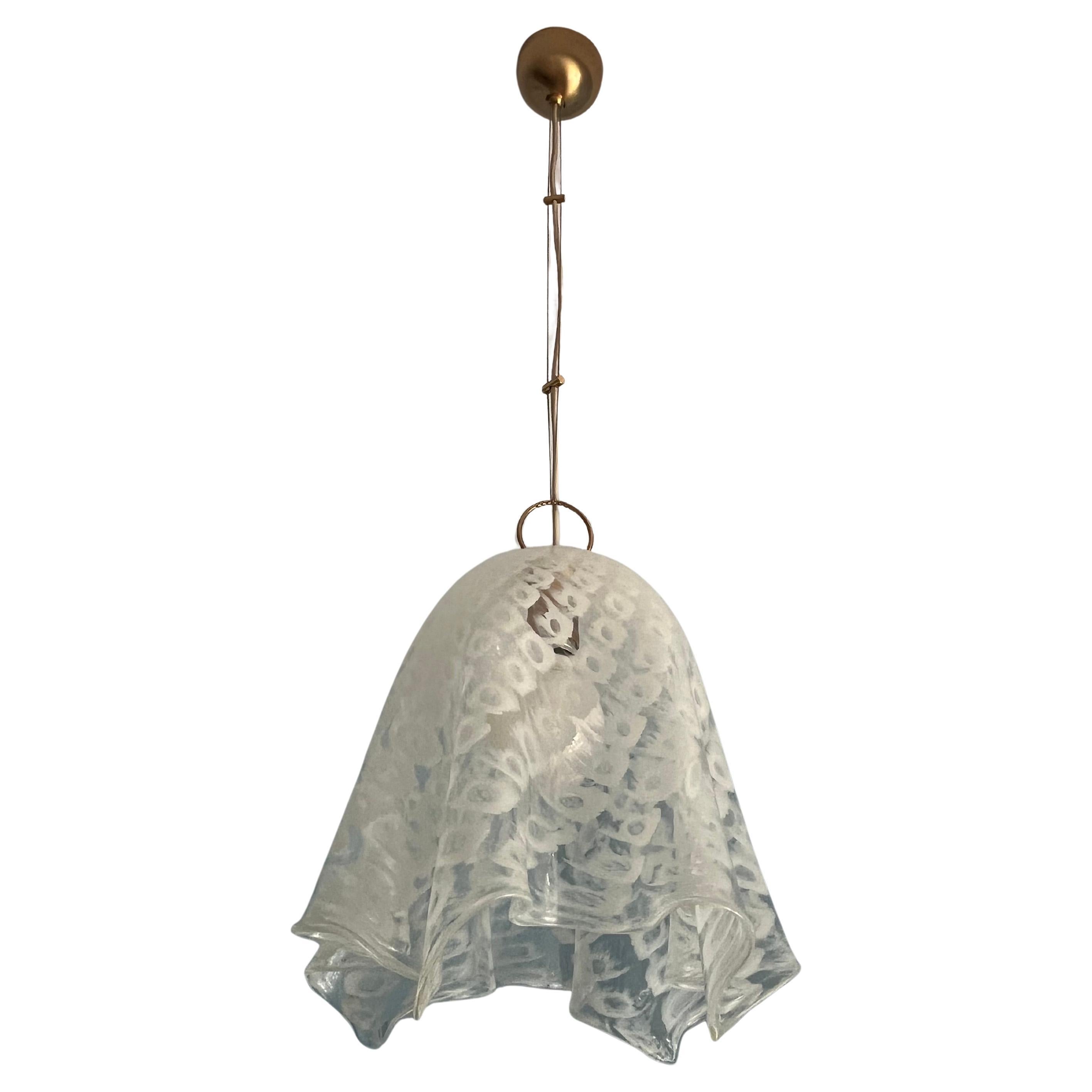 Lampadario "Fazzoletto" in vetro di Murano di Paolo Venini, anni '60 in vendita