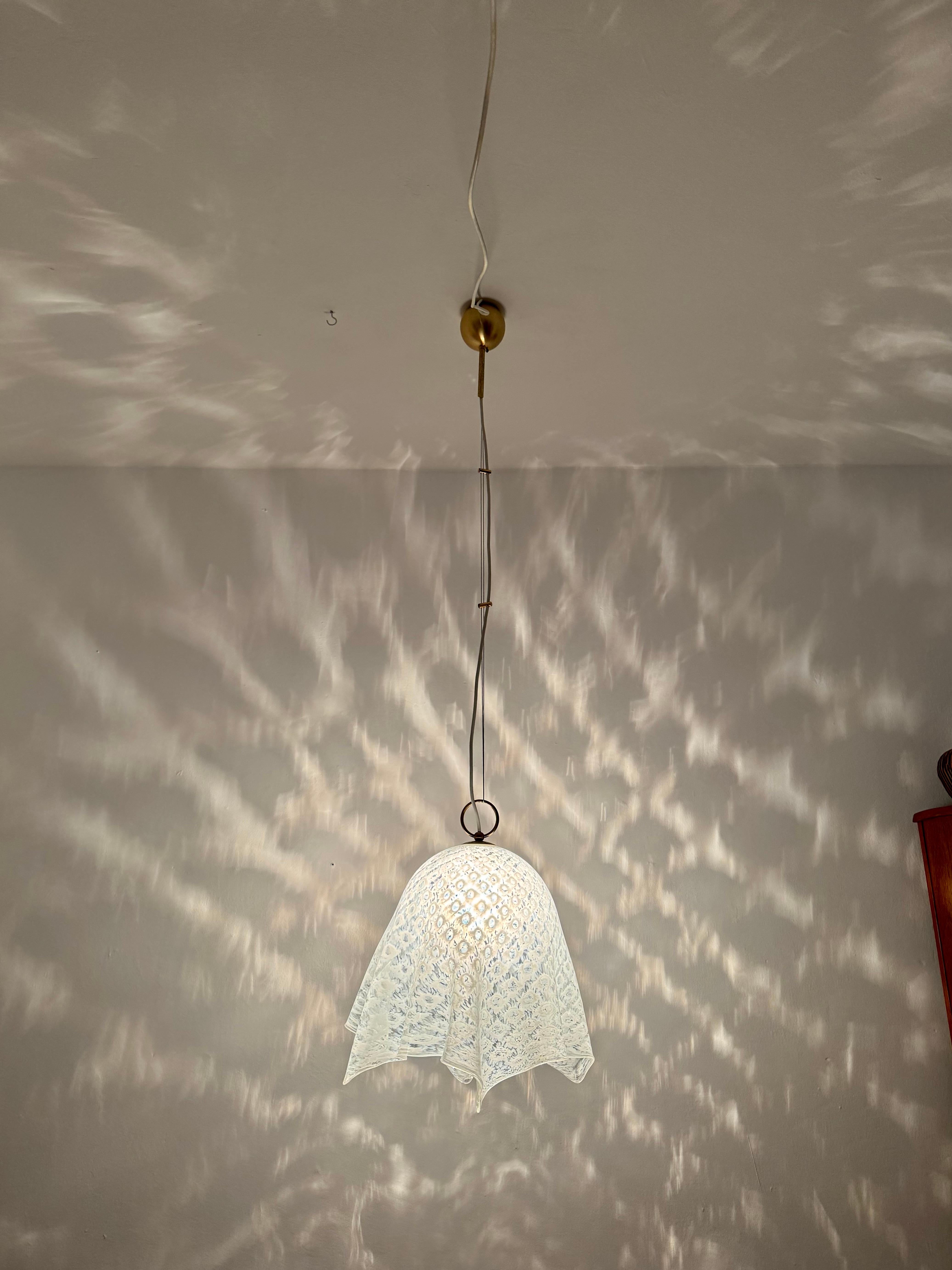 Lampada a sospensione Fazzoletto in vetro di Murano di Paolo Venini in vendita 3
