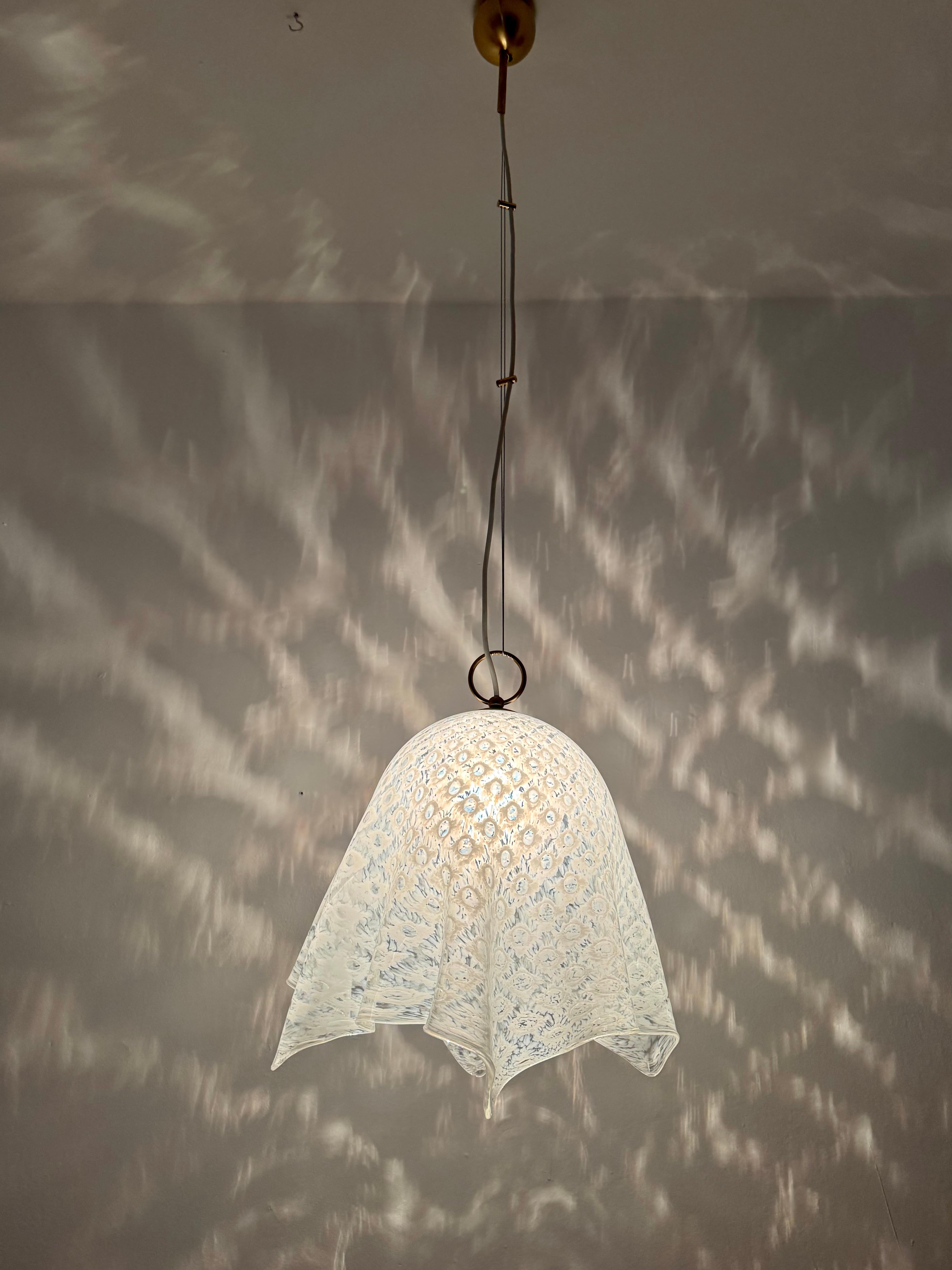 Lampada a sospensione Fazzoletto in vetro di Murano di Paolo Venini in vendita 4
