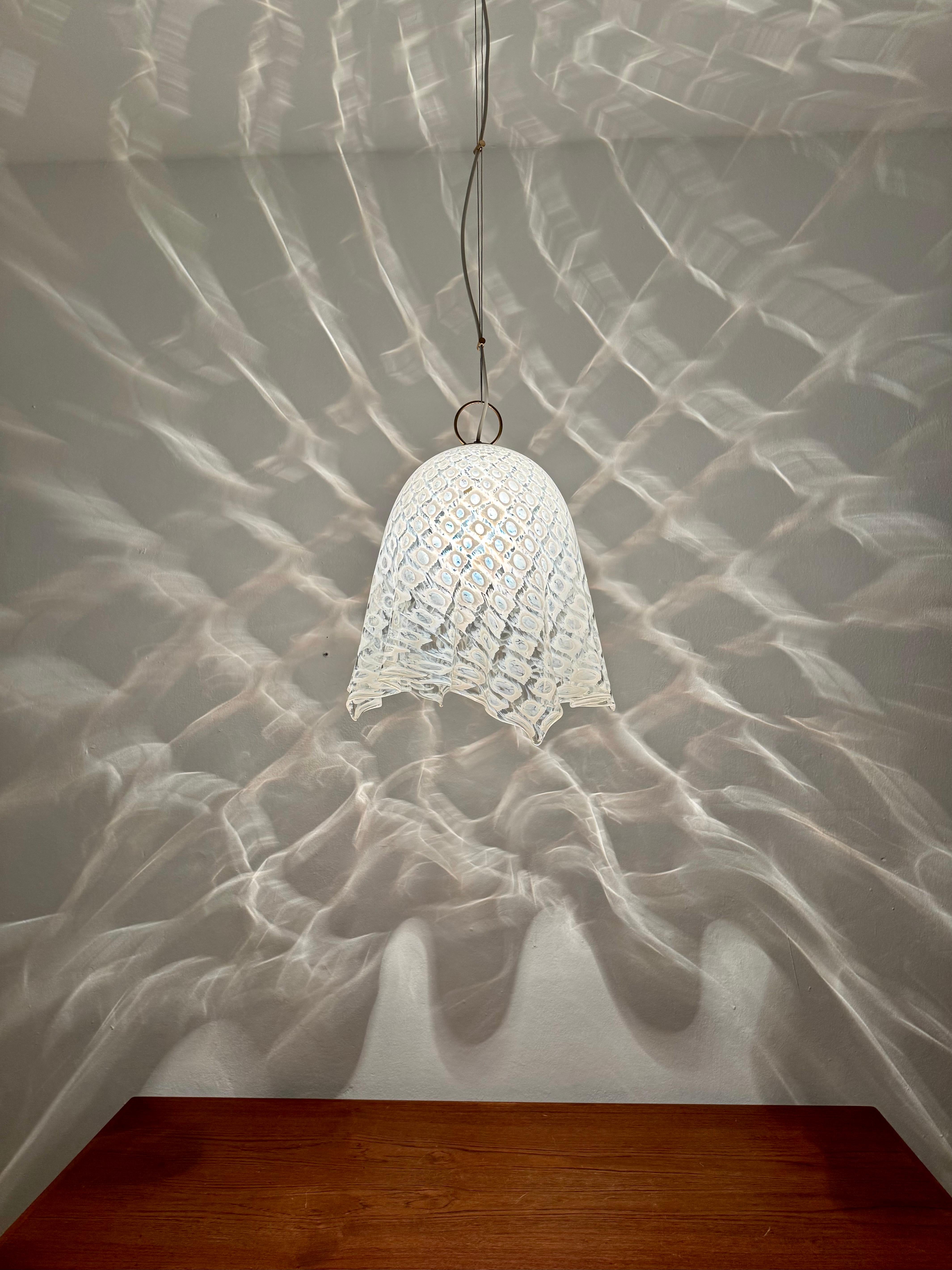 Lampada a sospensione Fazzoletto in vetro di Murano di Paolo Venini in vendita 5