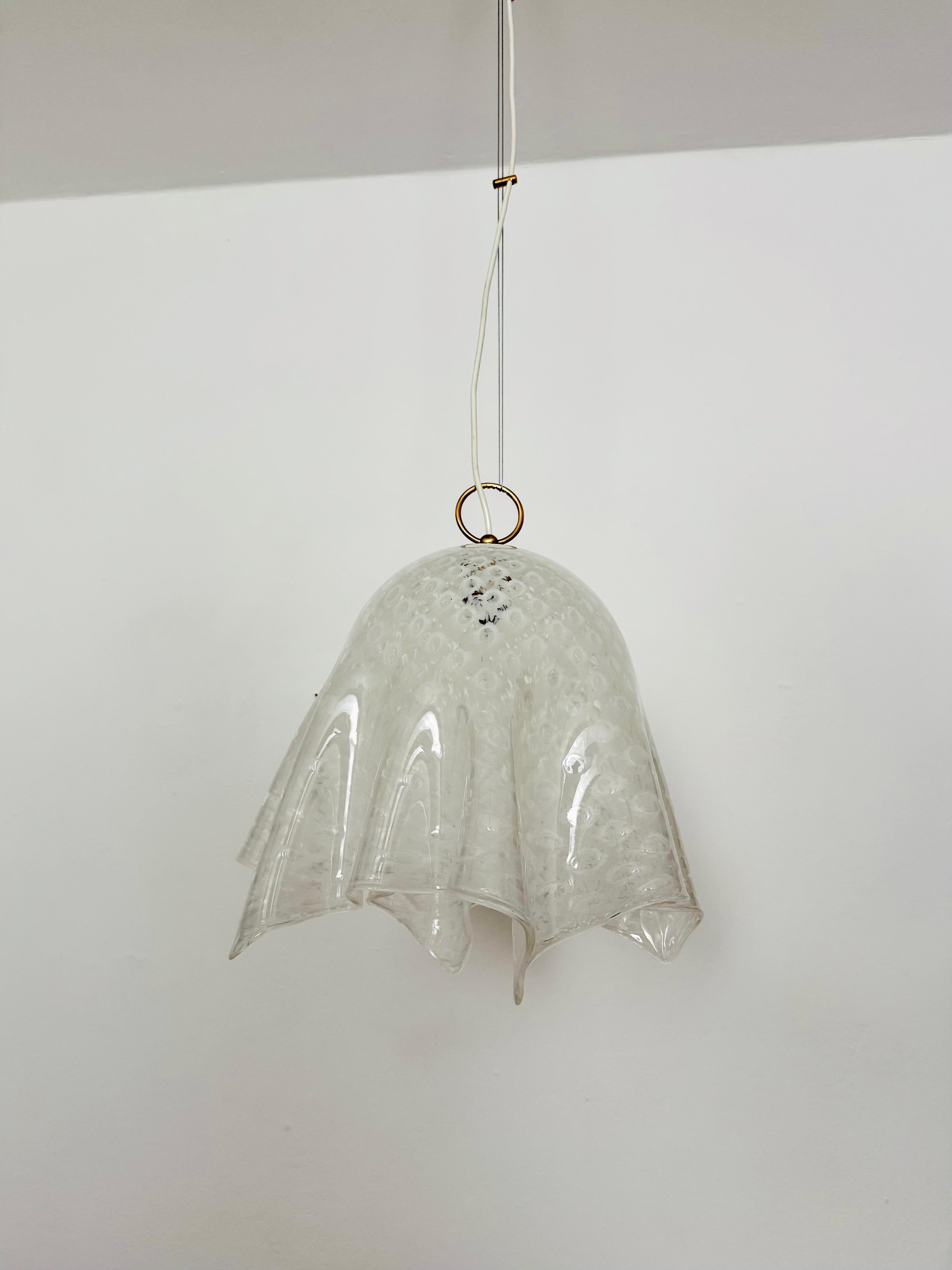 Italiano Lampada a sospensione Fazzoletto in vetro di Murano di Paolo Venini in vendita