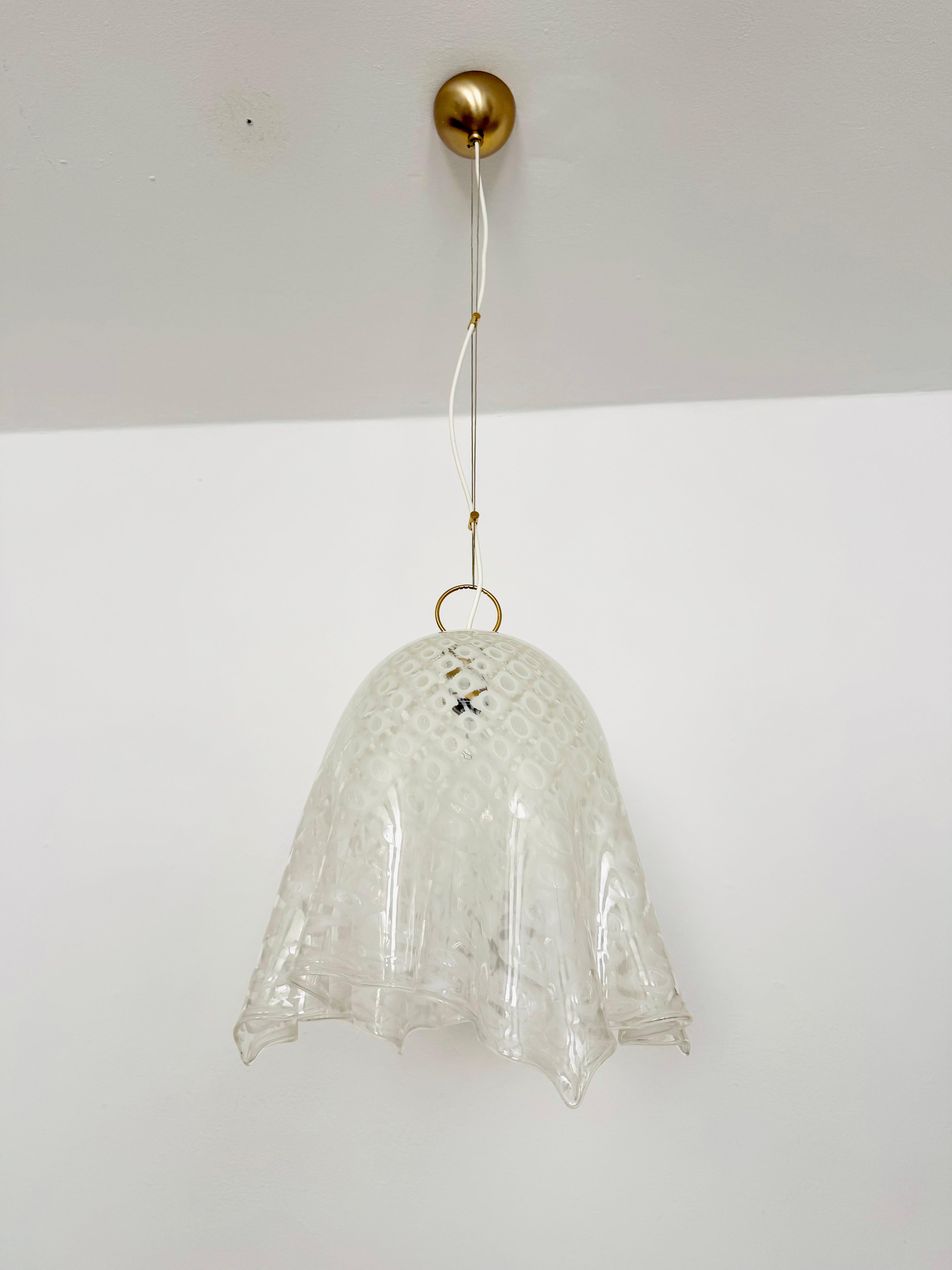 Lampada a sospensione Fazzoletto in vetro di Murano di Paolo Venini In condizioni buone in vendita a München, DE