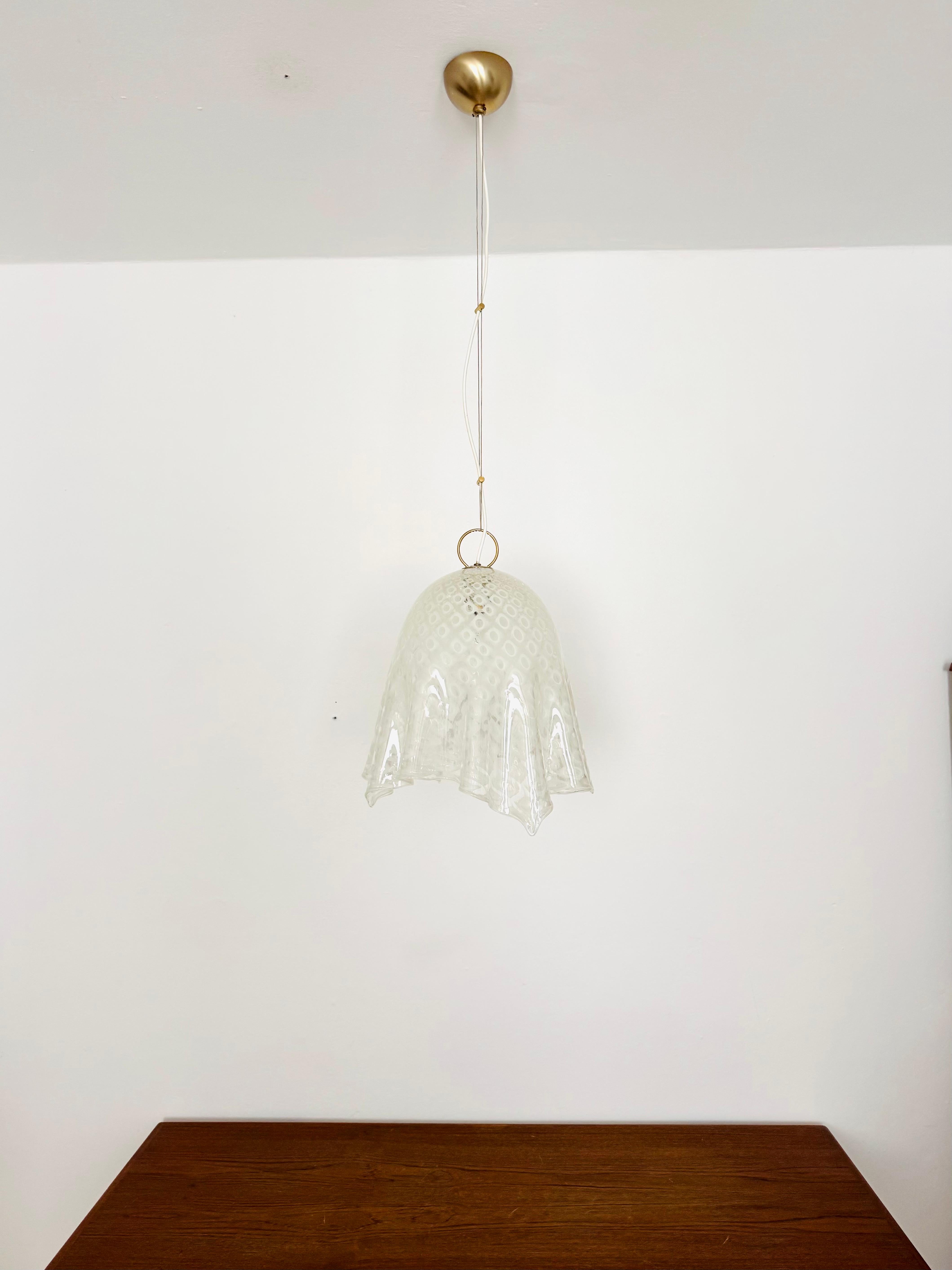 Metà XX secolo Lampada a sospensione Fazzoletto in vetro di Murano di Paolo Venini in vendita
