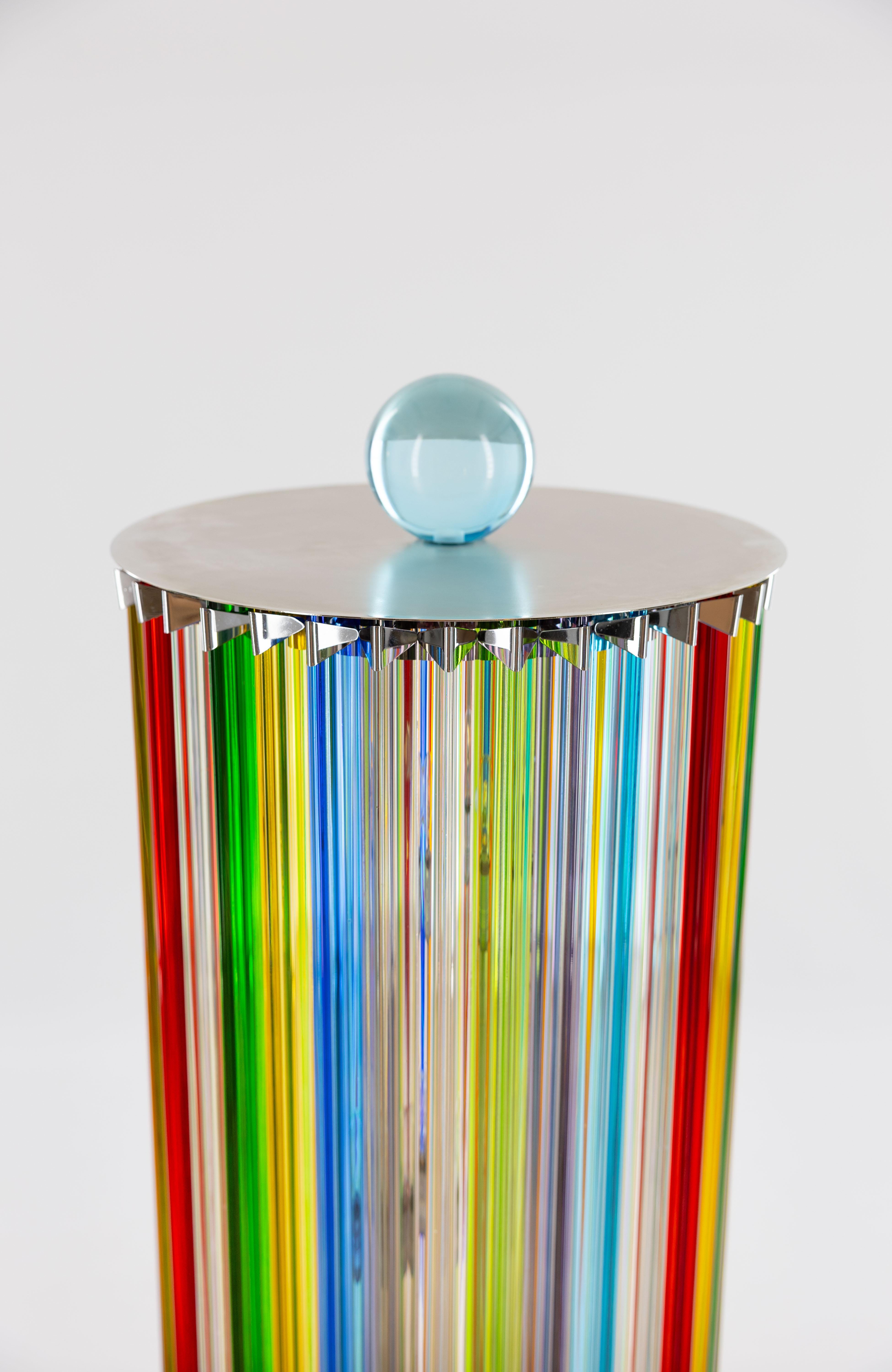 Lámpara de pie Fendi de cristal de Murano de Giovanni Dalla Fina, años 80 Moderno en venta