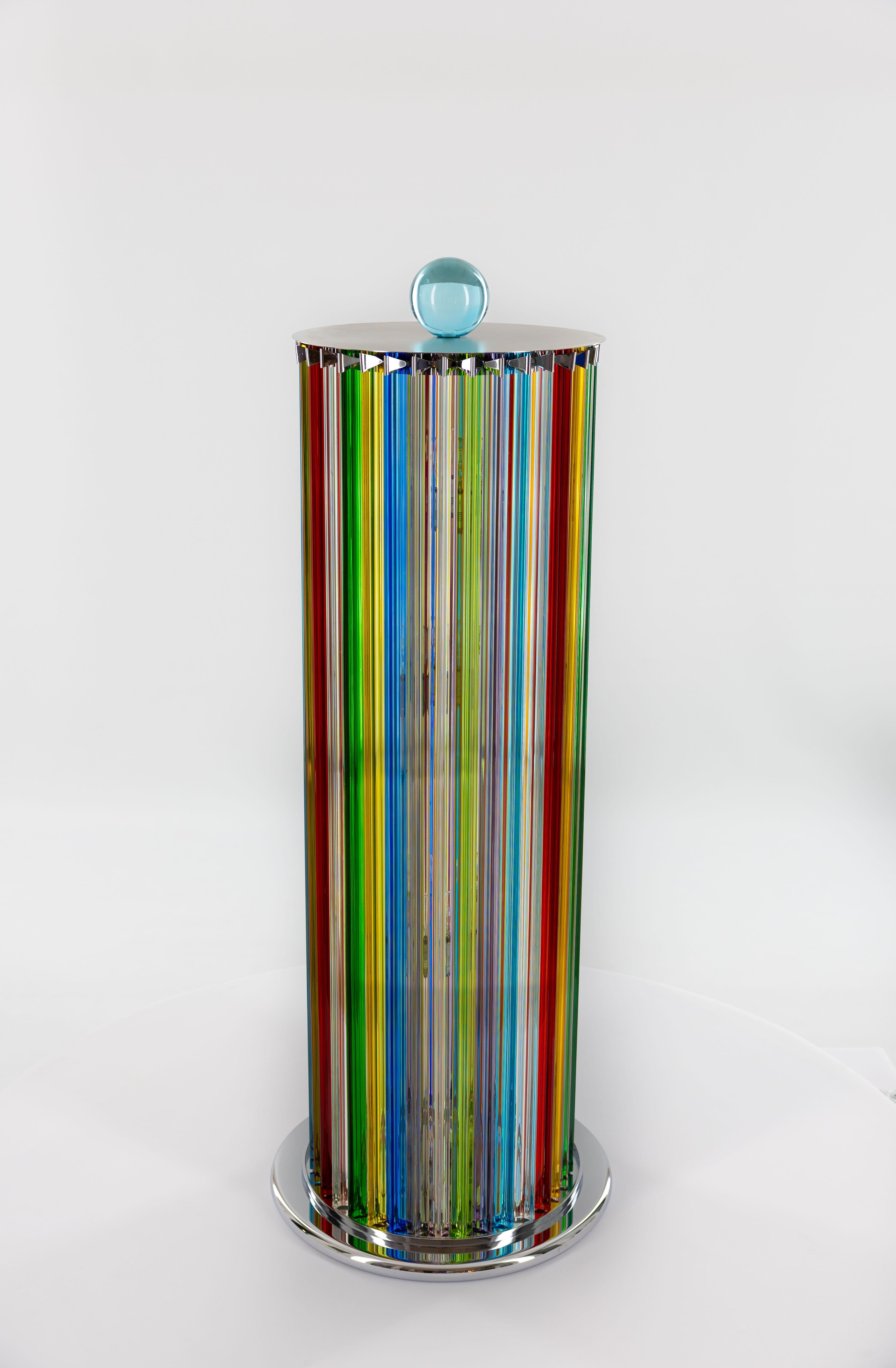 Late 20th Century Murano Glass Fendi Floor Lamp by Giovanni Dalla Fina, 1980s For Sale