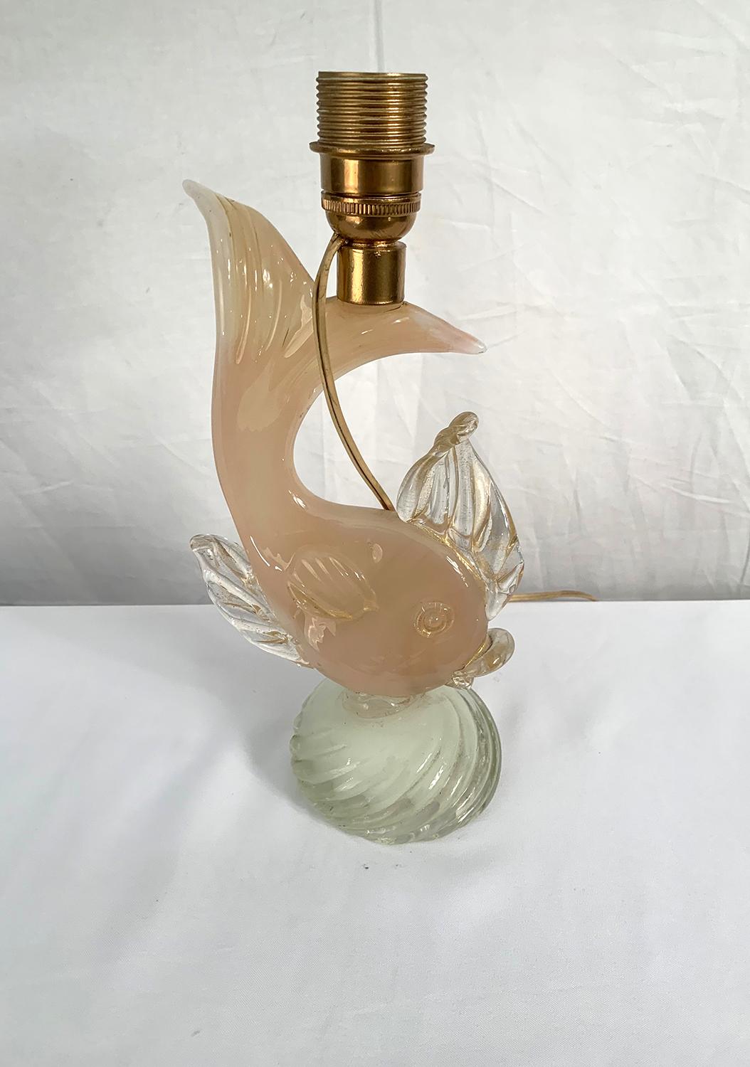Murano Glass Fish Lamp, 1950s For Sale 1
