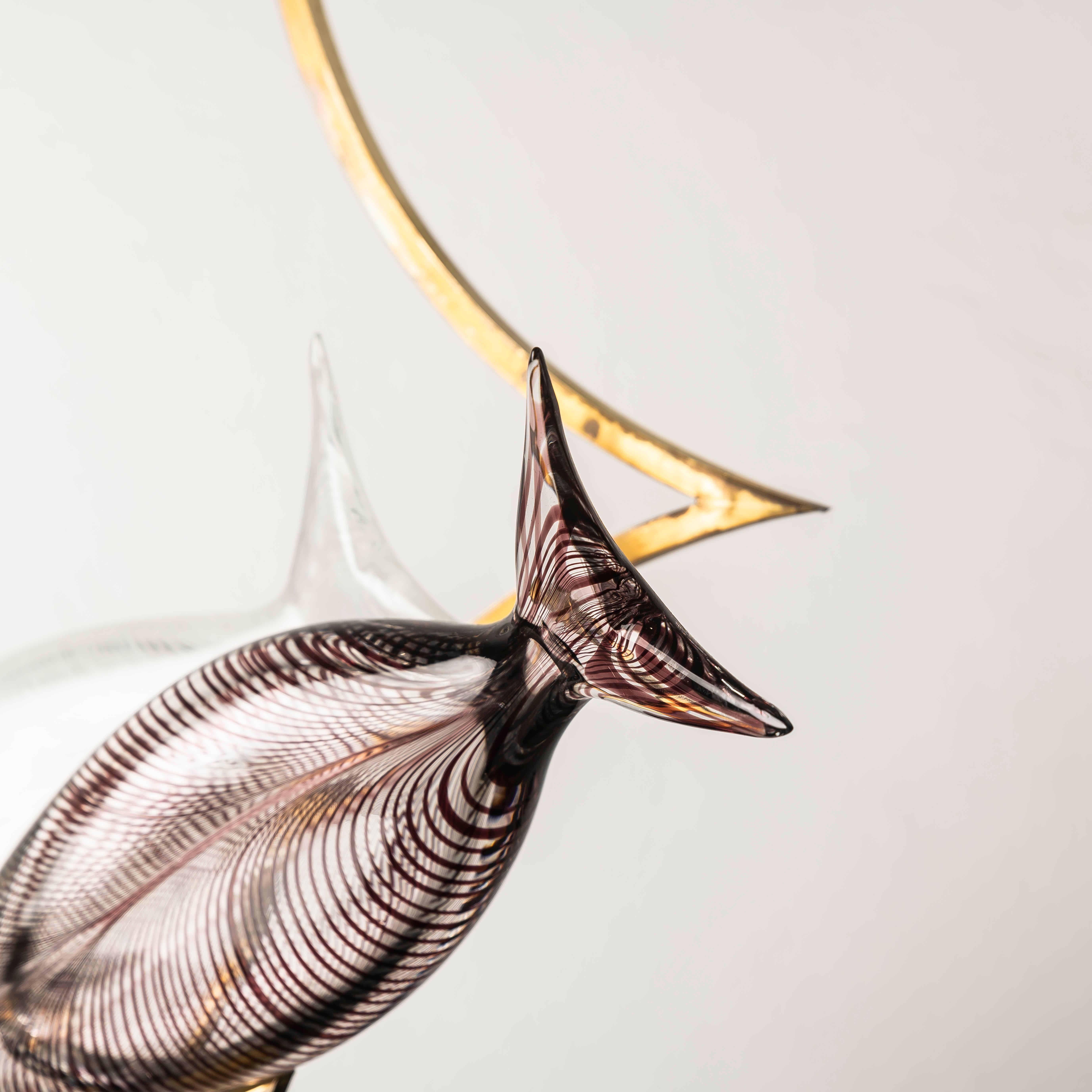 Lampe poisson en verre de Murano attribuée à Licio Zanetti, Italie, années 1970 en vente 2