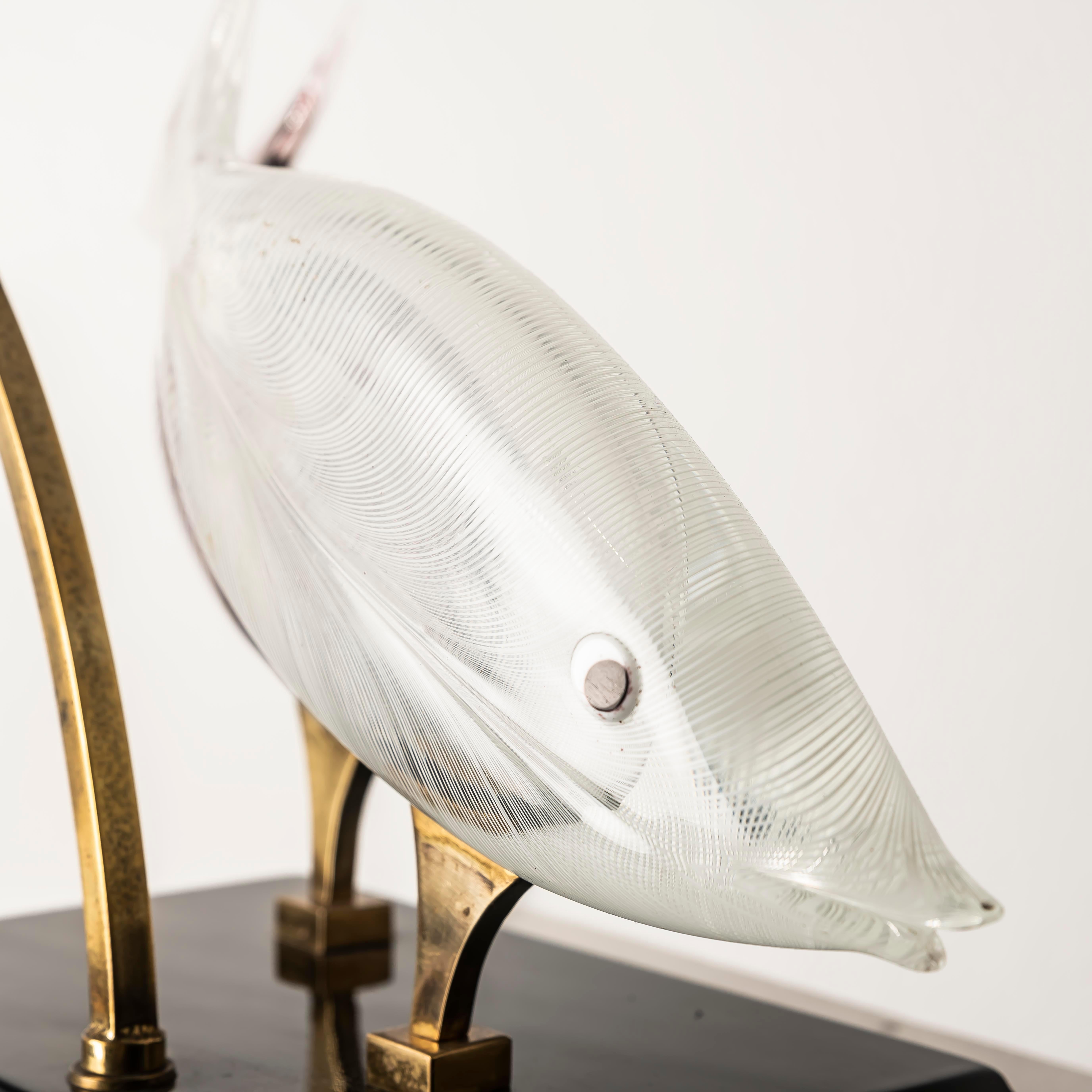 Lampe poisson en verre de Murano attribuée à Licio Zanetti, Italie, années 1970 Bon état - En vente à BARCELONA, ES