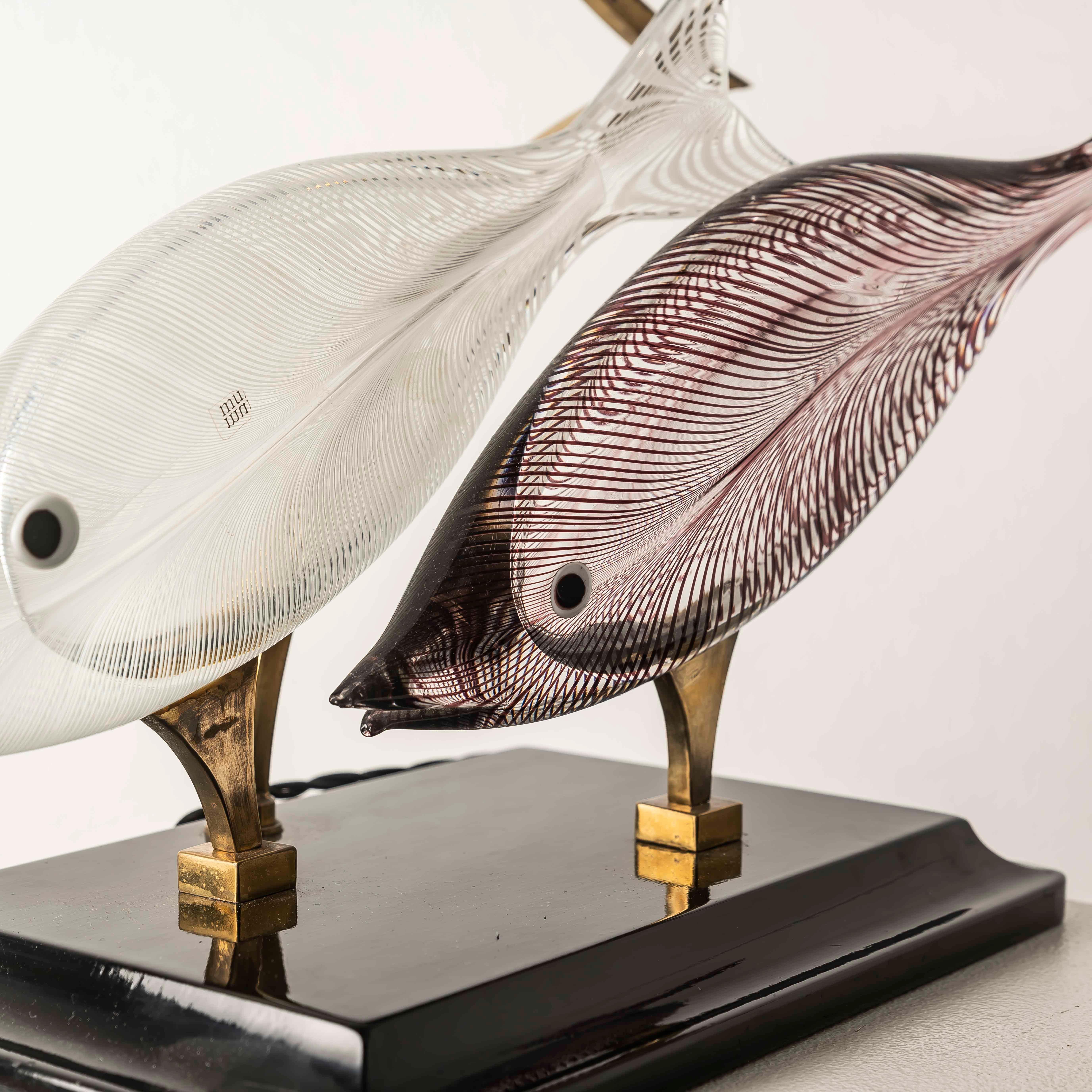 Verre de Murano Lampe poisson en verre de Murano attribuée à Licio Zanetti, Italie, années 1970 en vente