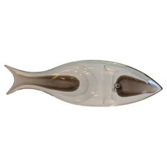 Scultura di pesce in vetro di Murano di Alberto Dona