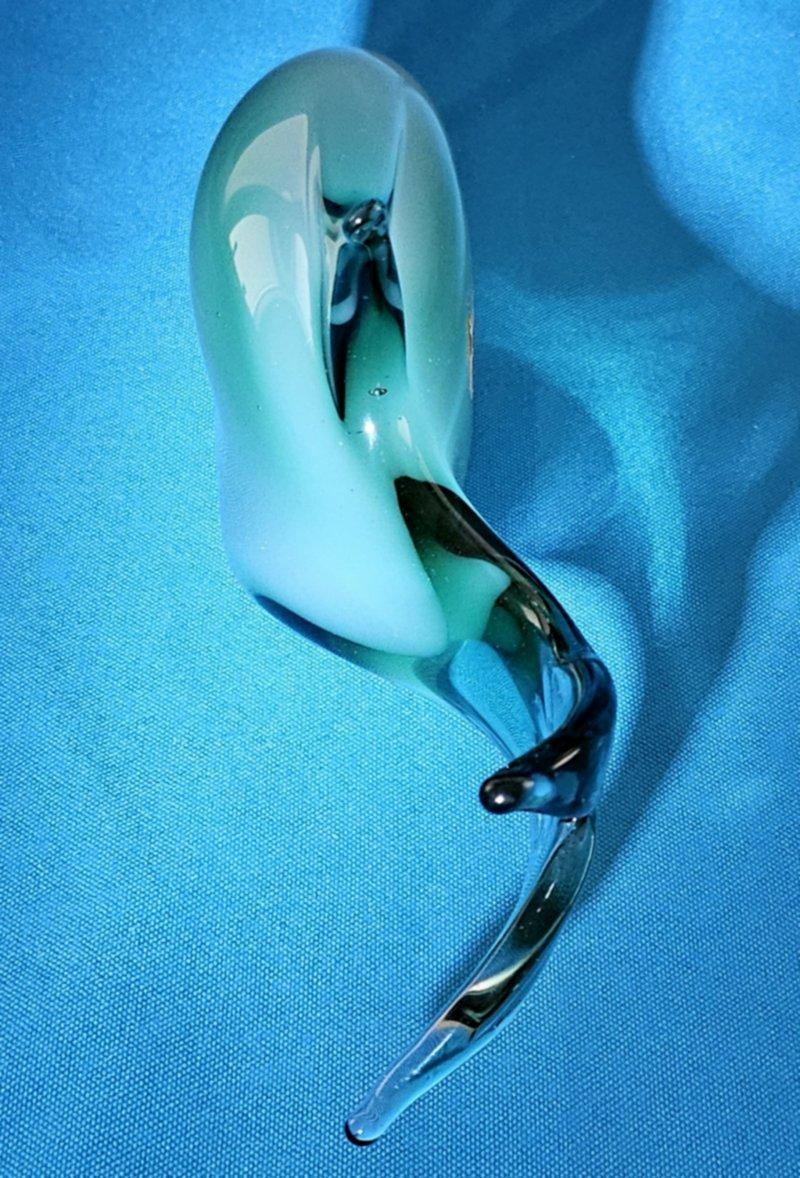 Scultura di pesce in vetro di Murano di Aureliano Toso (sospetto), resta un'etichetta parziale in vendita 3
