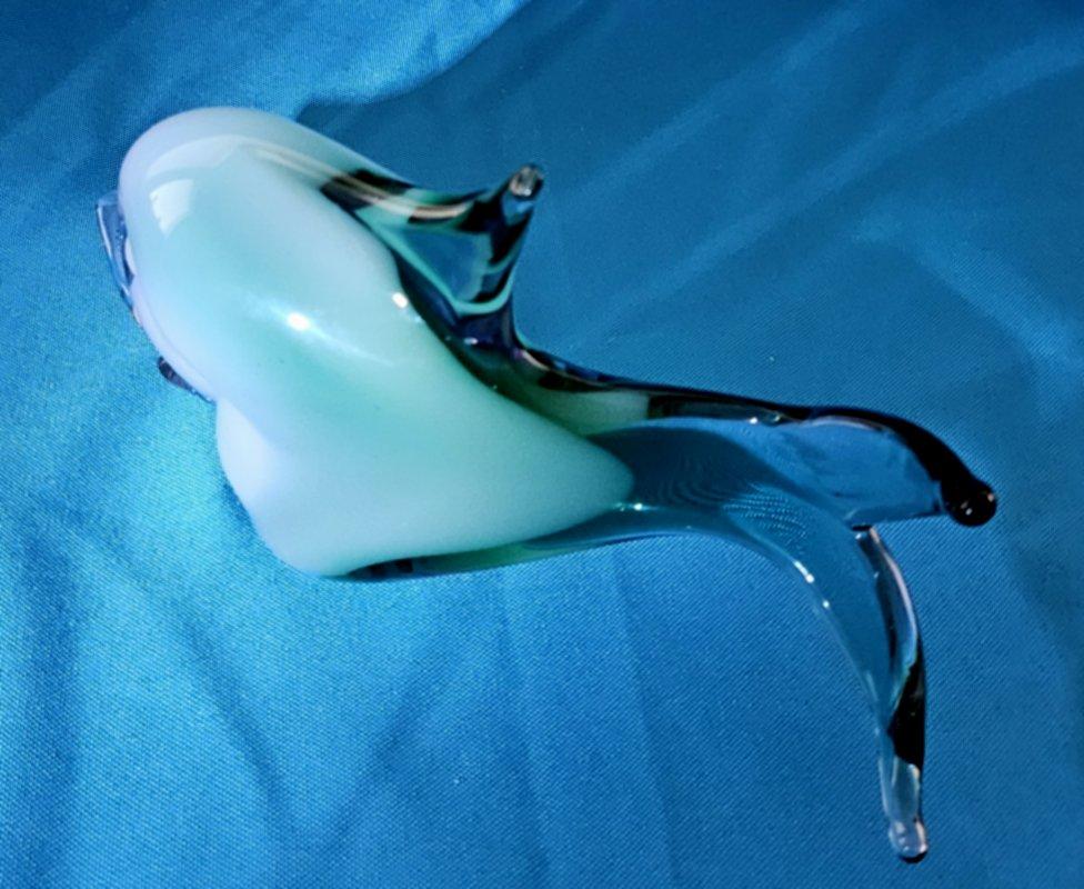 Scultura di pesce in vetro di Murano di Aureliano Toso (sospetto), resta un'etichetta parziale in vendita 4