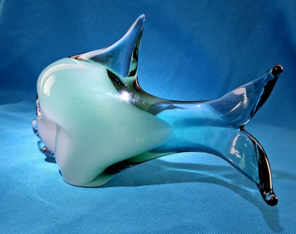 Scultura di pesce in vetro di Murano di Aureliano Toso (sospetto), resta un'etichetta parziale in vendita 6