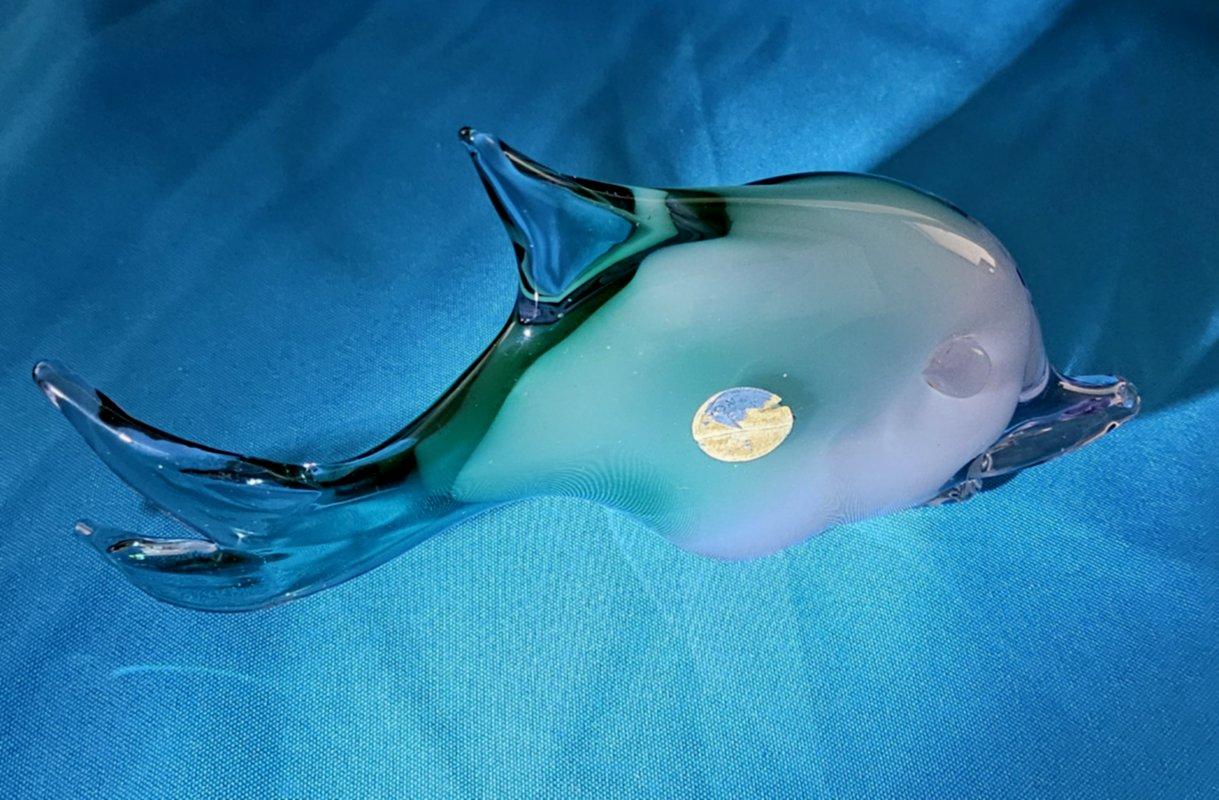 Altro Scultura di pesce in vetro di Murano di Aureliano Toso (sospetto), resta un'etichetta parziale in vendita