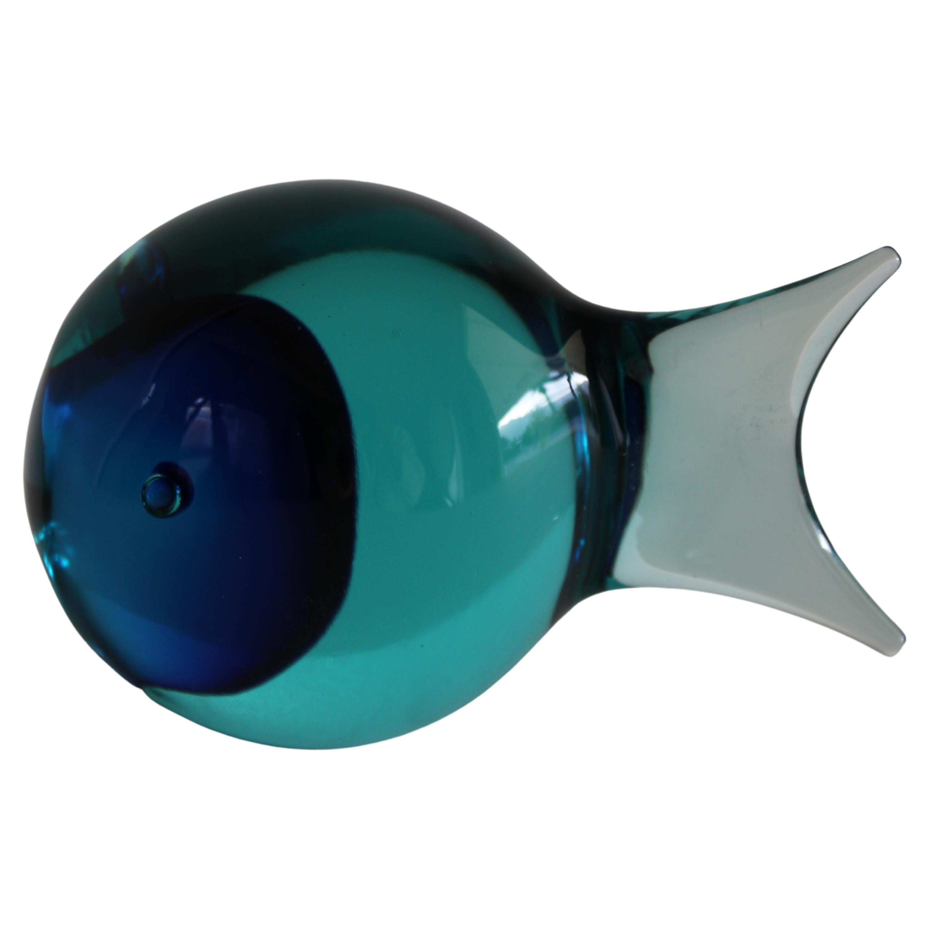 Murano Glass Fish Sculpture by Fabio Tosi for Cenedese For Sale