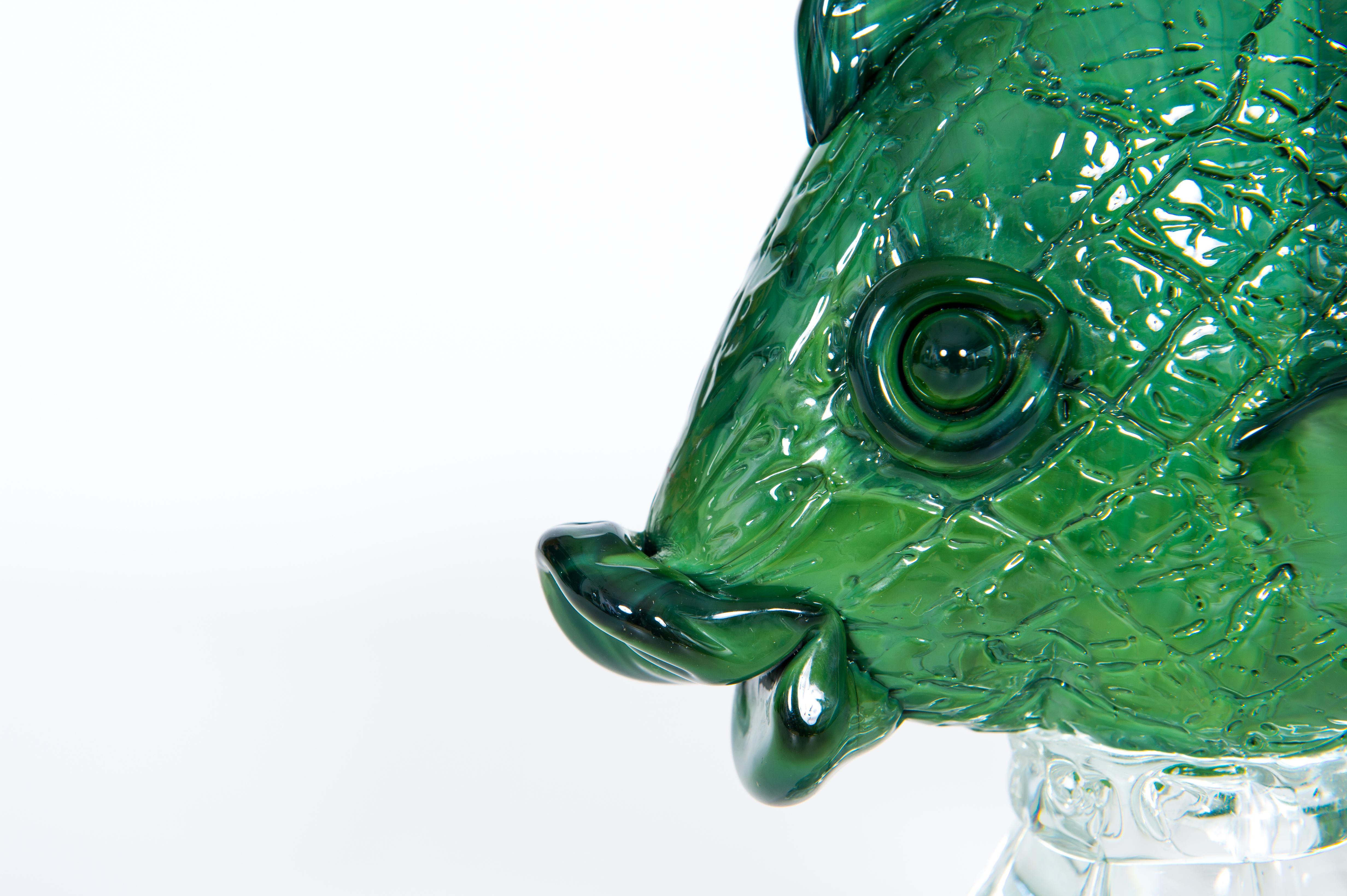 Murano Glass Fish Sculpture by Giovanni dalla Fina, 1990s For Sale 3