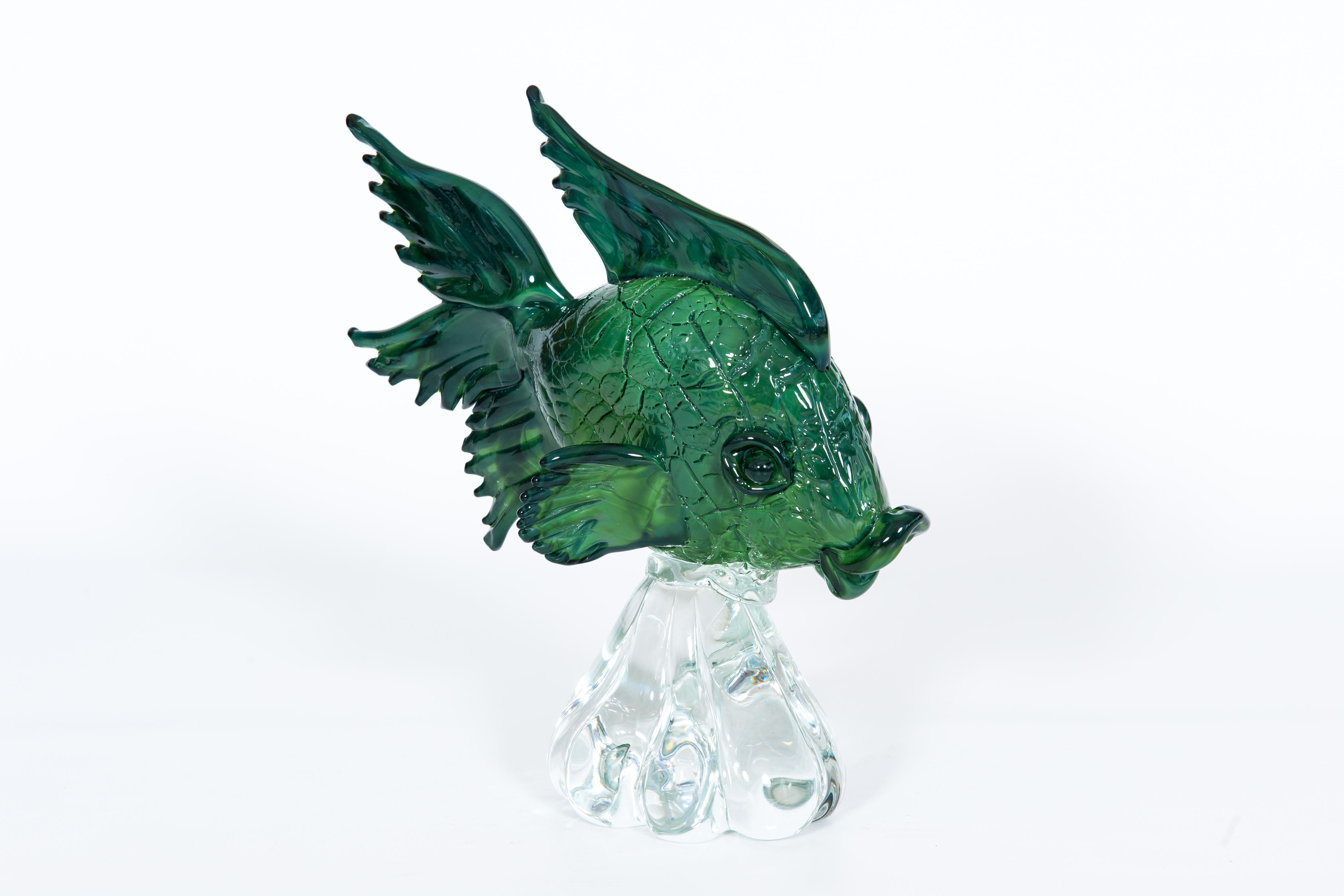 Murano Glass Fish Sculpture by Giovanni dalla Fina, 1990s For Sale 5