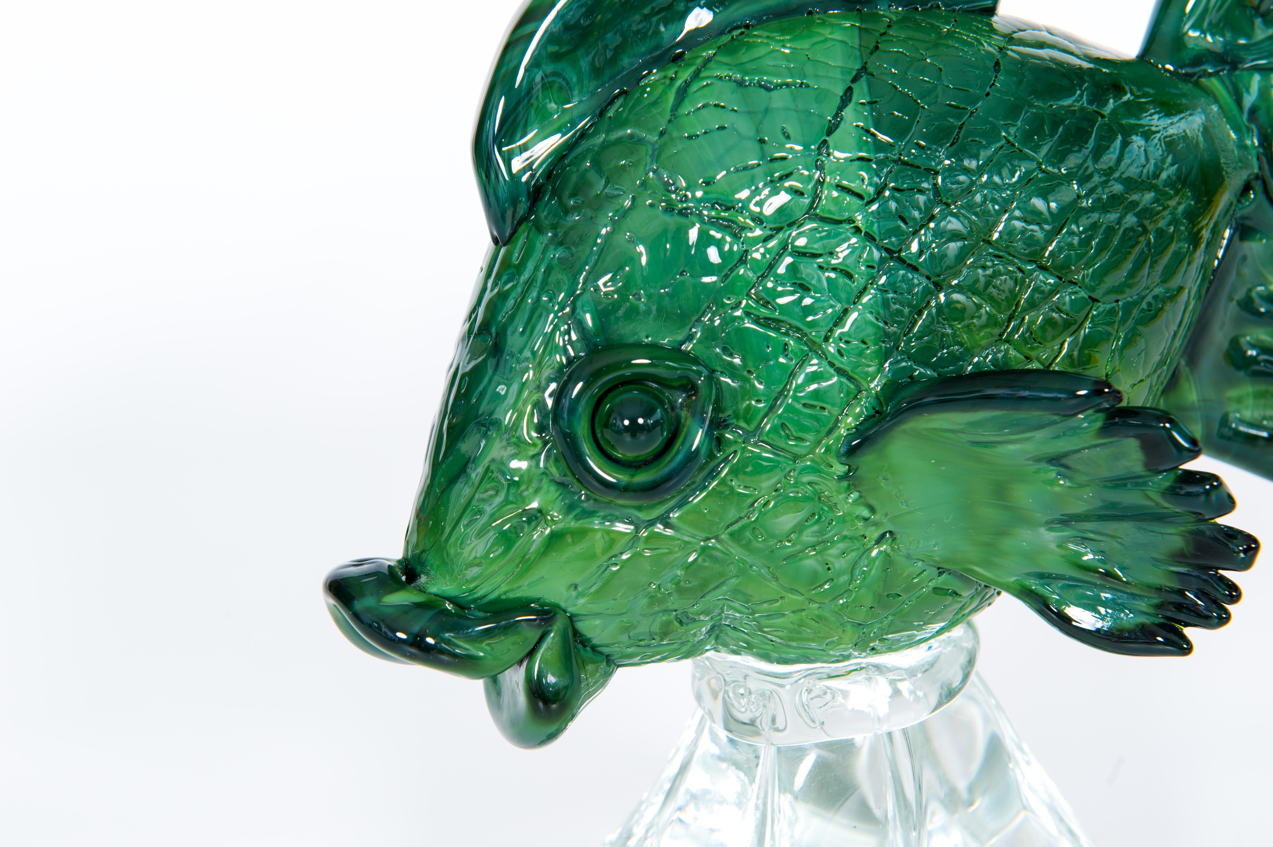 Murano Glass Fish Sculpture by Giovanni dalla Fina, 1990s For Sale 9