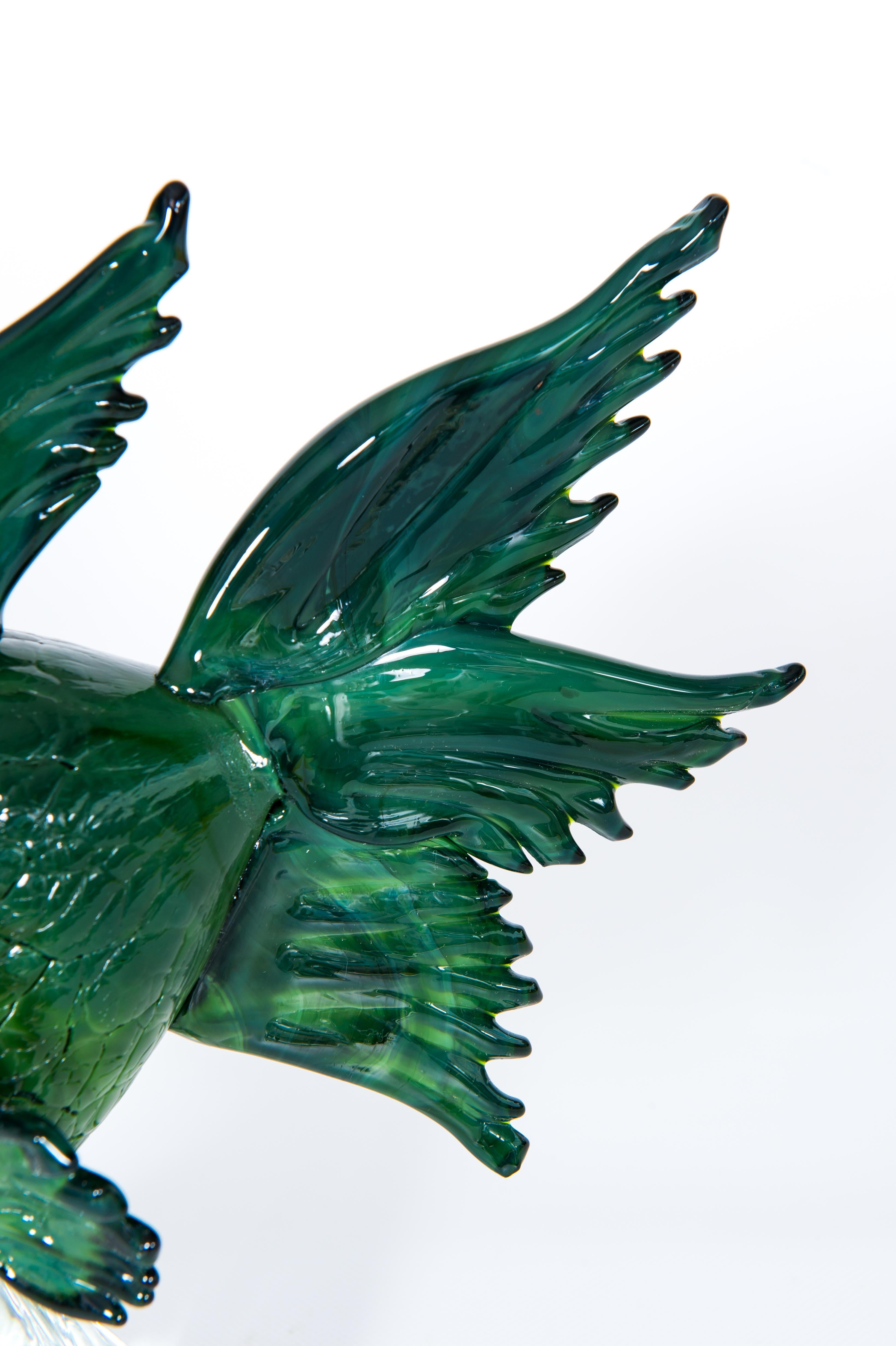 Late 20th Century Murano Glass Fish Sculpture by Giovanni dalla Fina, 1990s For Sale
