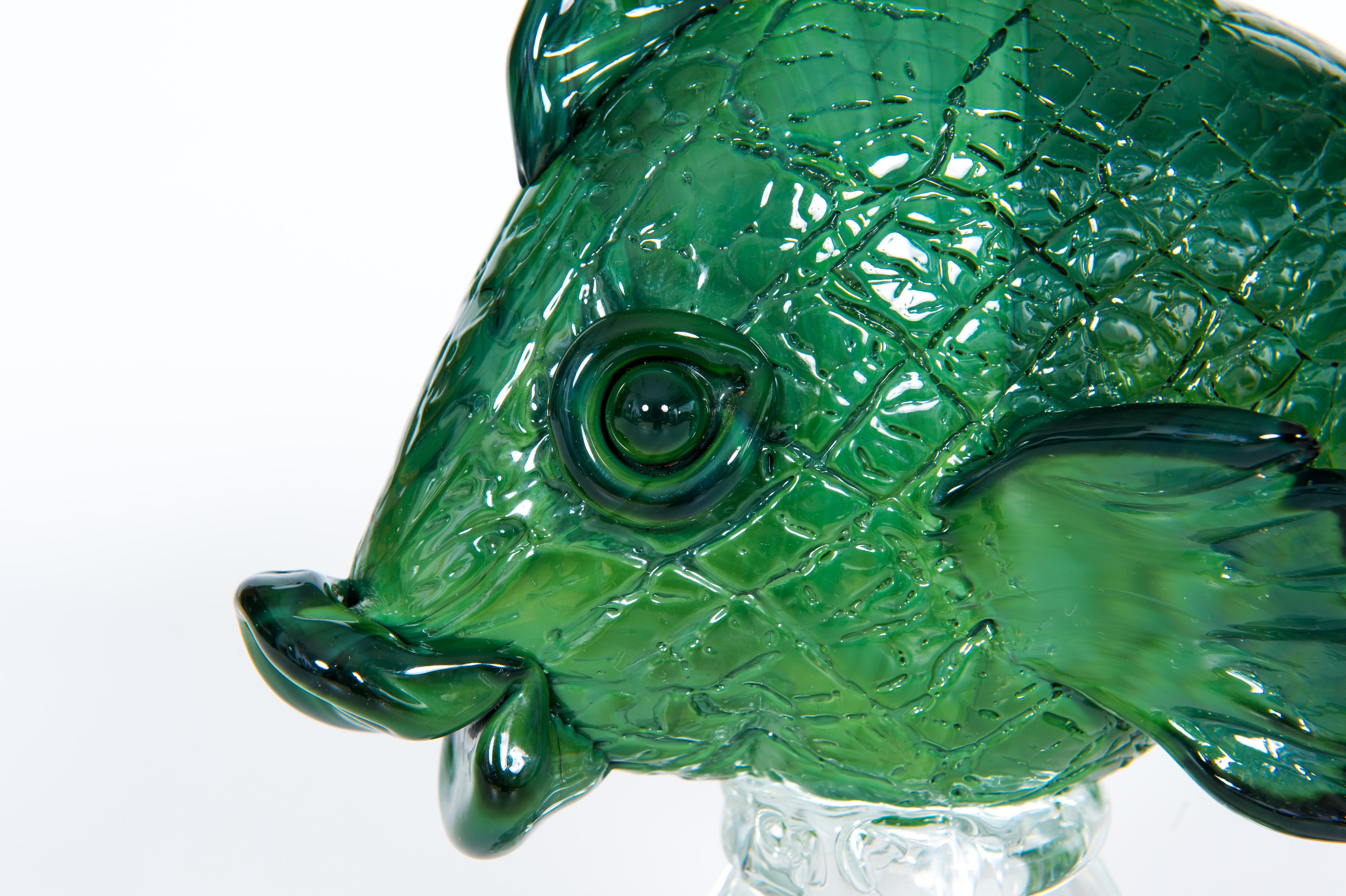 Murano Glass Fish Sculpture by Giovanni dalla Fina, 1990s For Sale 2