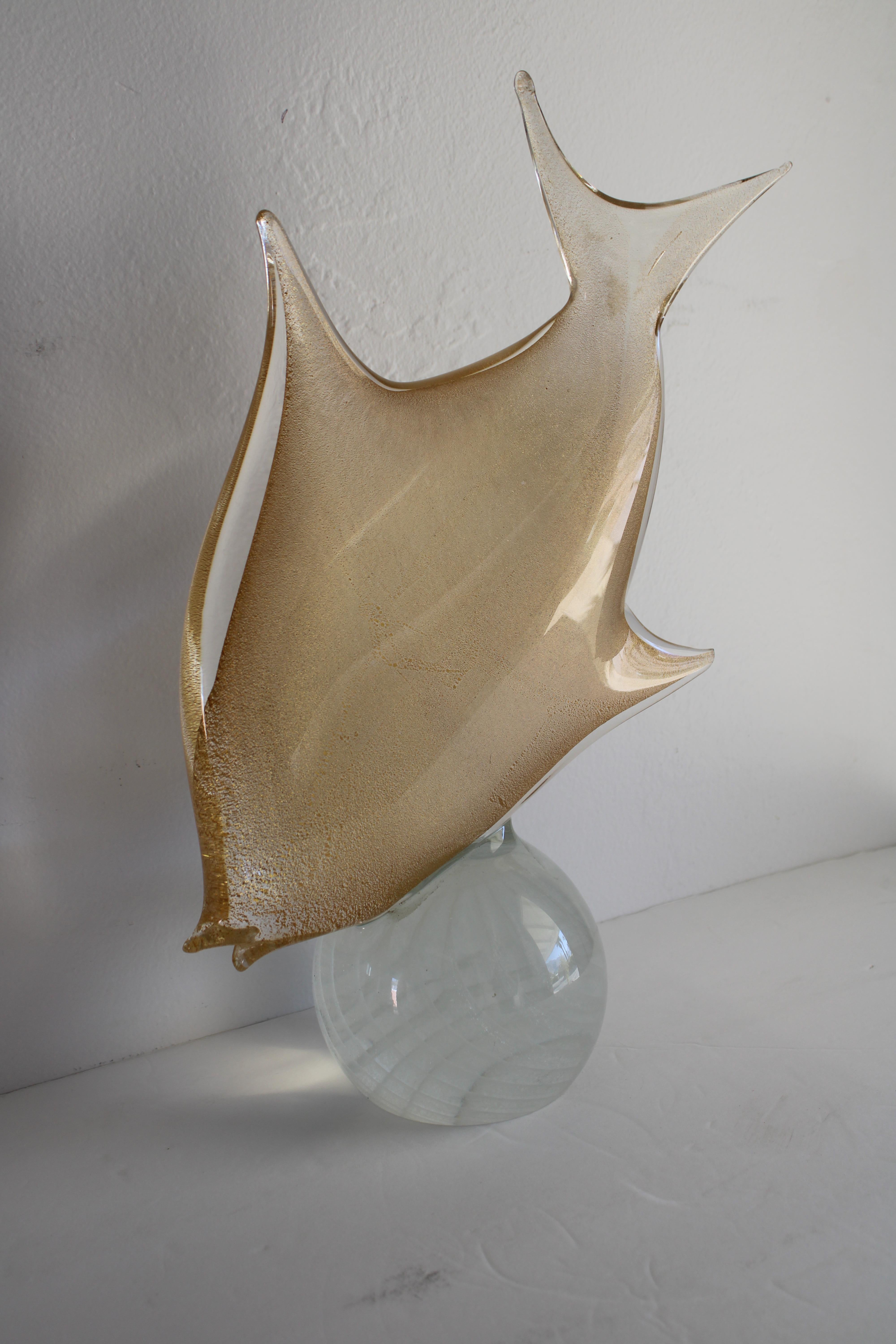 Moderne Sculpture de poisson en verre de Murano par Licio Zanetti en vente