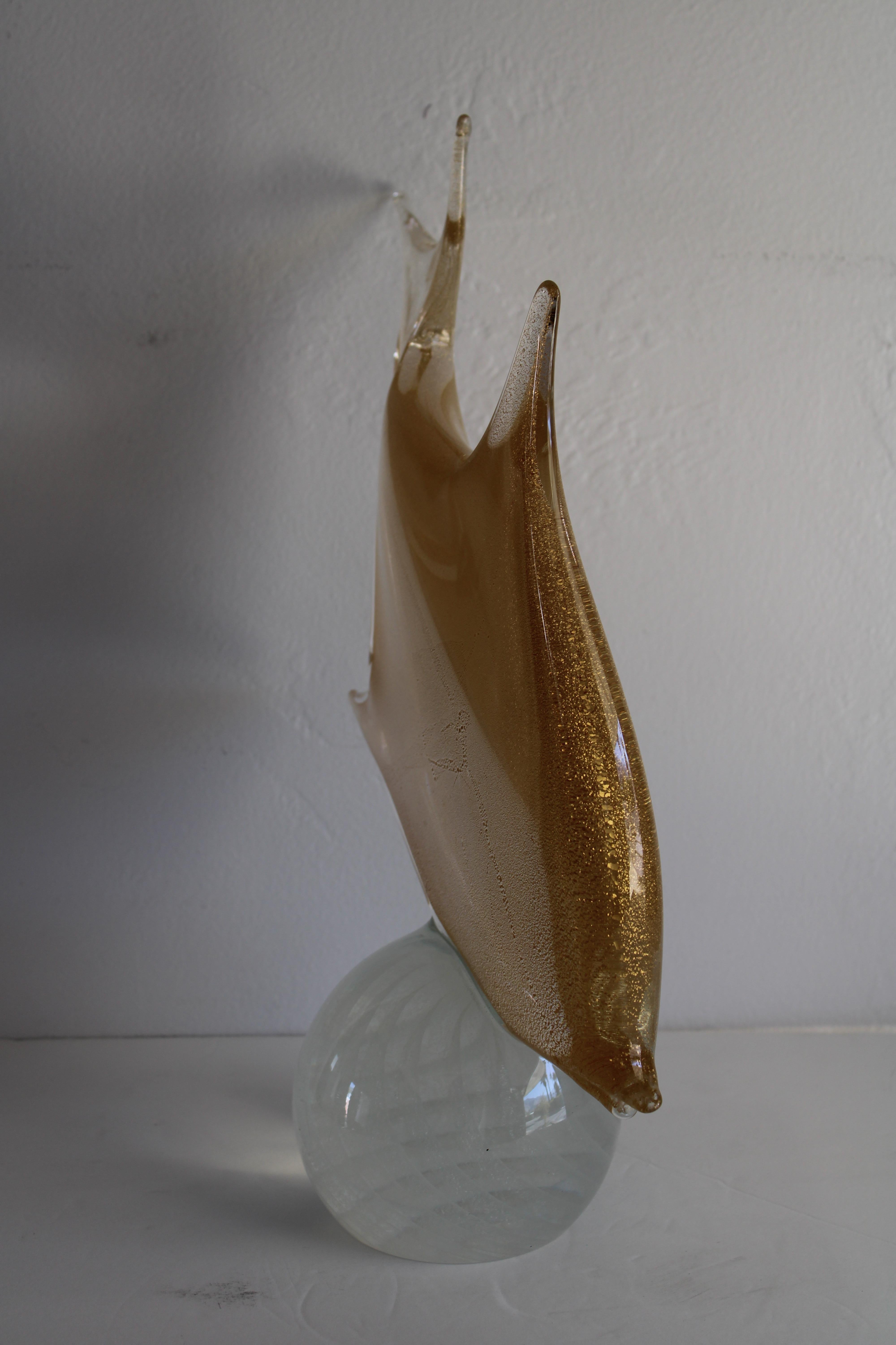 Sculpture de poisson en verre de Murano par Licio Zanetti Bon état - En vente à Palm Springs, CA