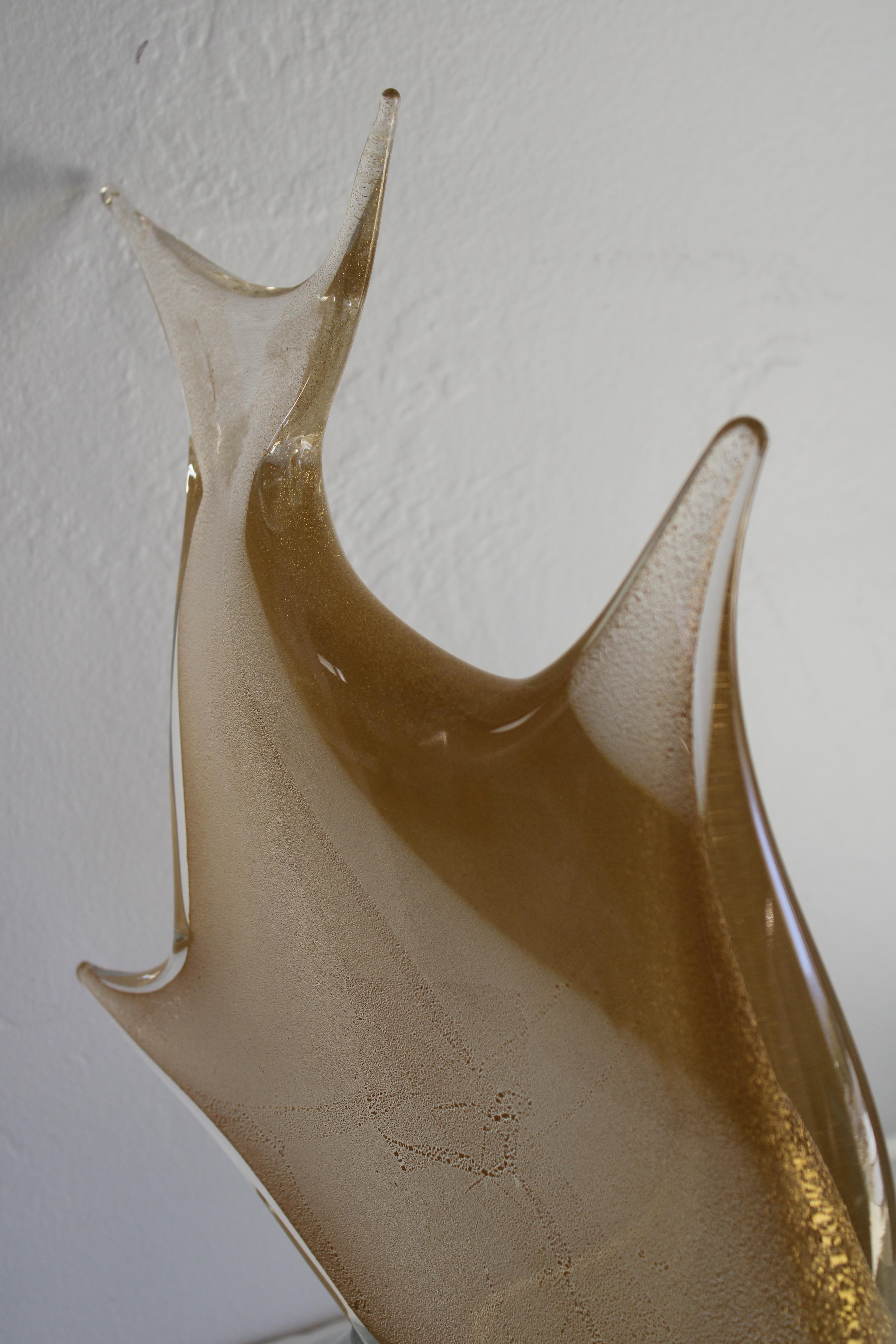 Late 20th Century Murano Glass Fish Sculpture by Licio Zanetti For Sale