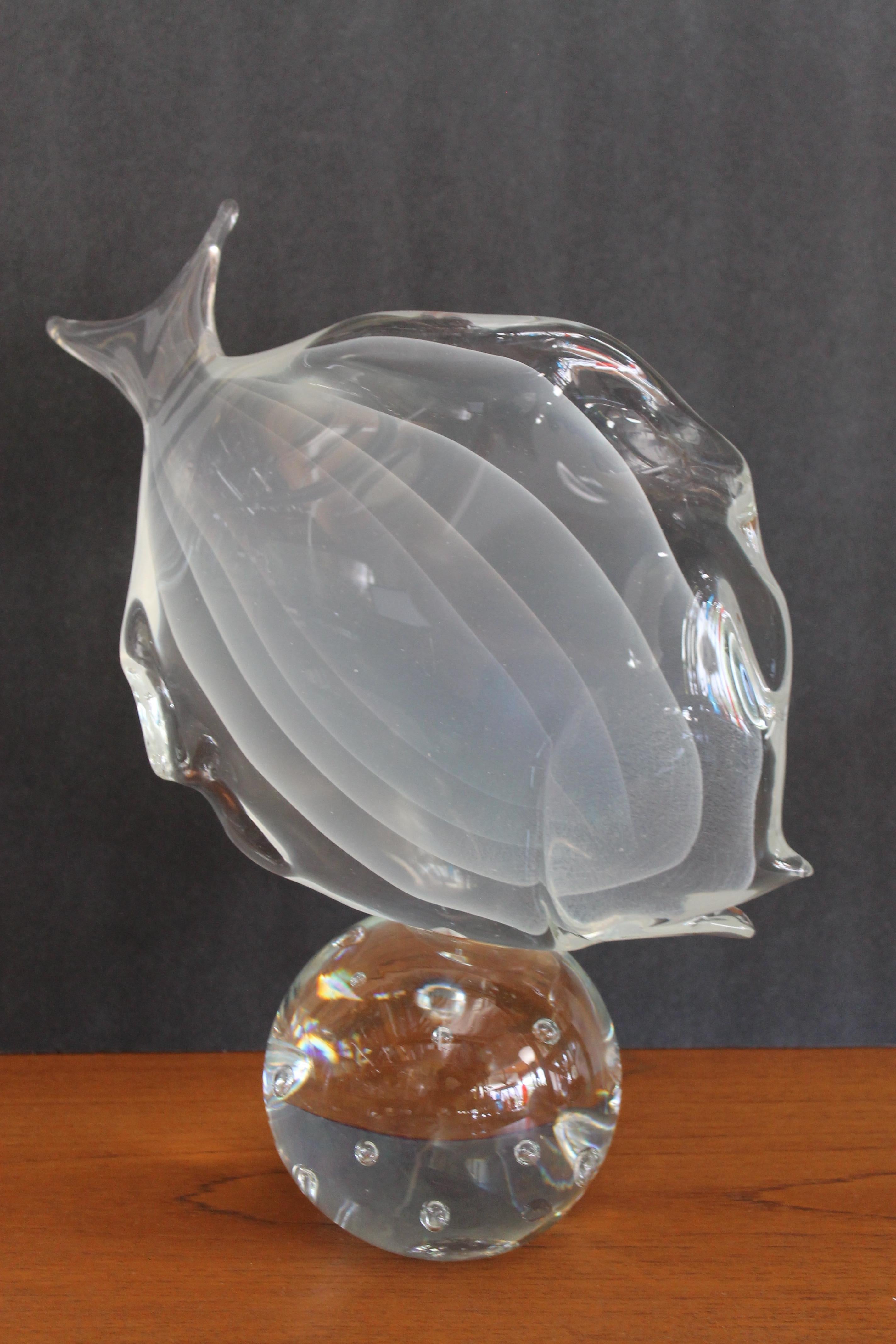 Sculpture de poisson en verre de Murano par Licio Zanetti en vente 1