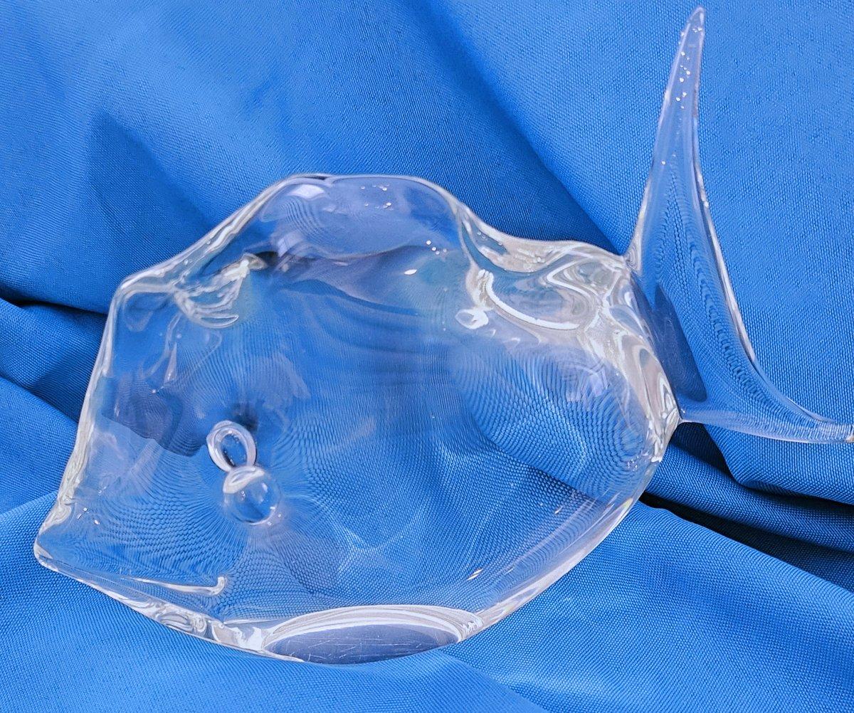 Mid-Century moderno Scultura di pesce in vetro di Murano della metà del secolo scorso da 8,5 pollici, Licio Zanetti o Seguso in vendita