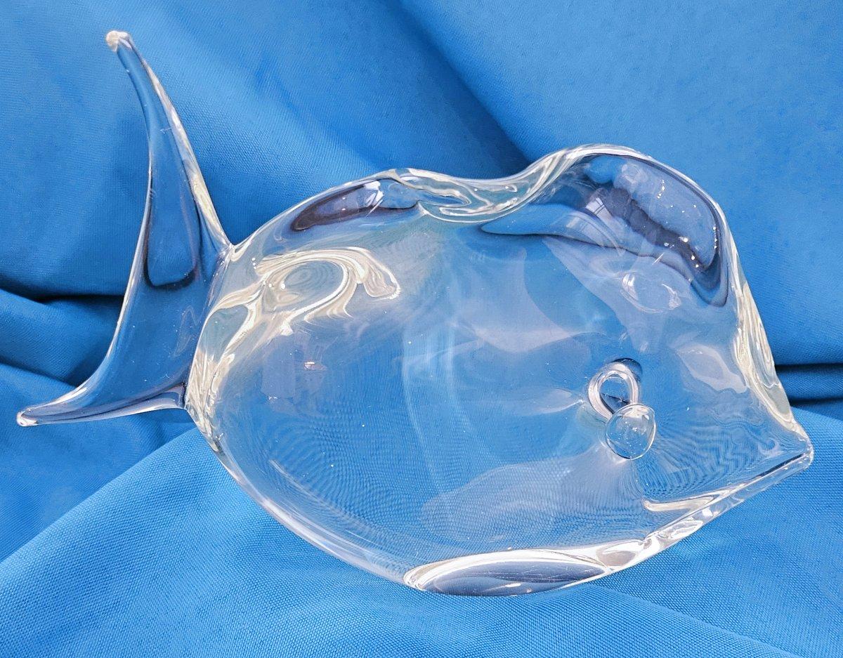 Altro Scultura di pesce in vetro di Murano della metà del secolo scorso da 8,5 pollici, Licio Zanetti o Seguso in vendita