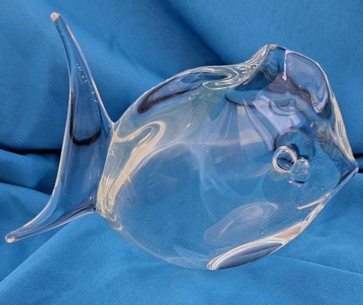 Scultura di pesce in vetro di Murano della metà del secolo scorso da 8,5 pollici, Licio Zanetti o Seguso in vendita 1
