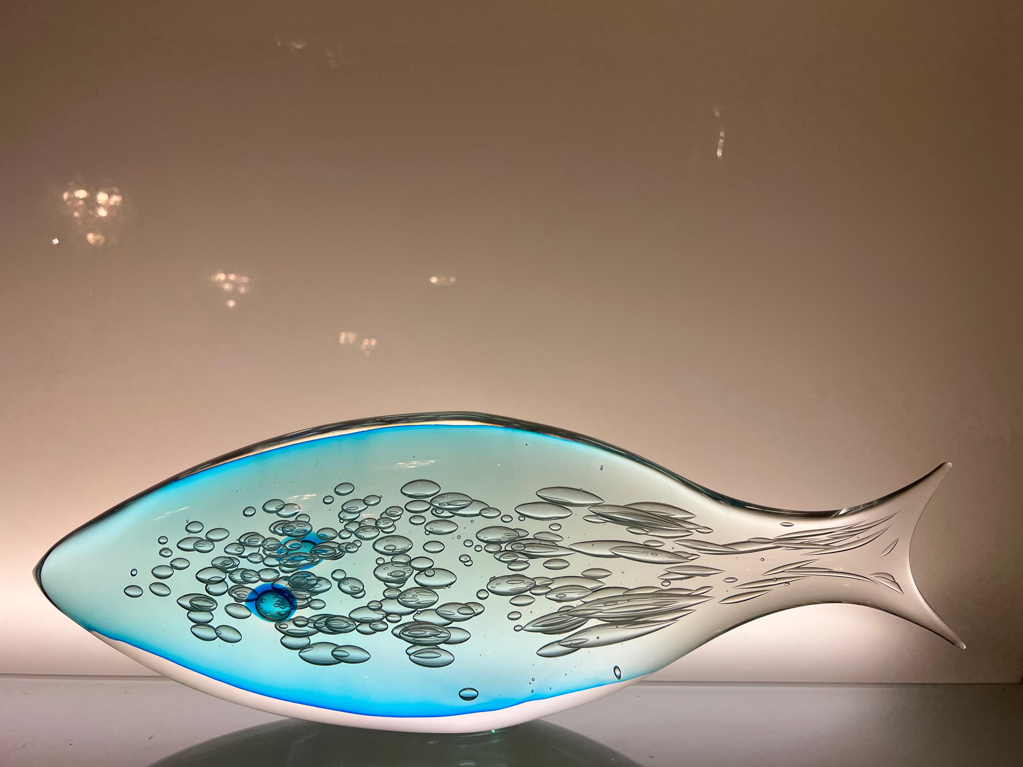 Murano Glass Fish Sculpture by Alberto Donà en venta 2