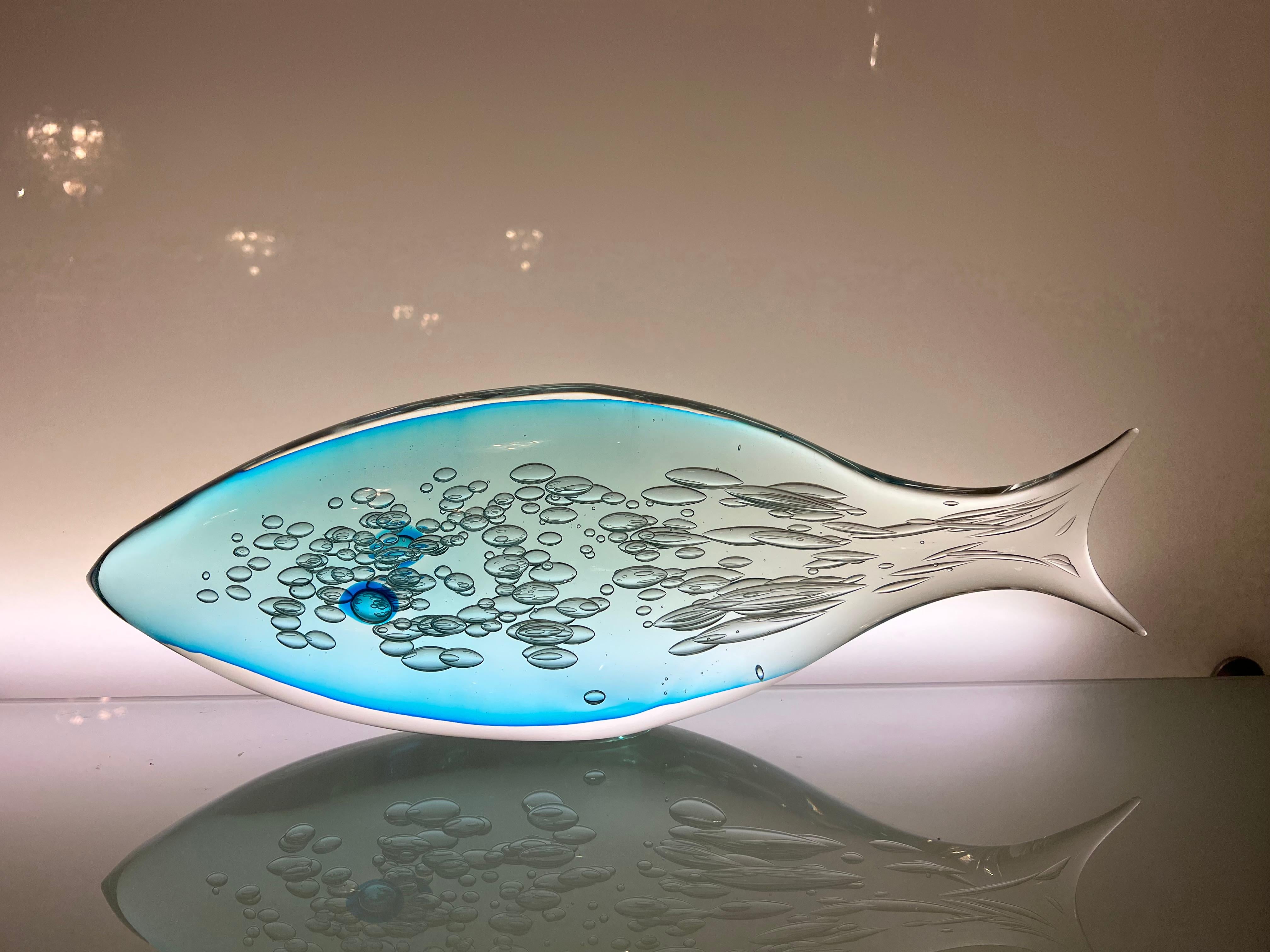 Murano Glass Fish Sculpture by Alberto Donà en venta 1