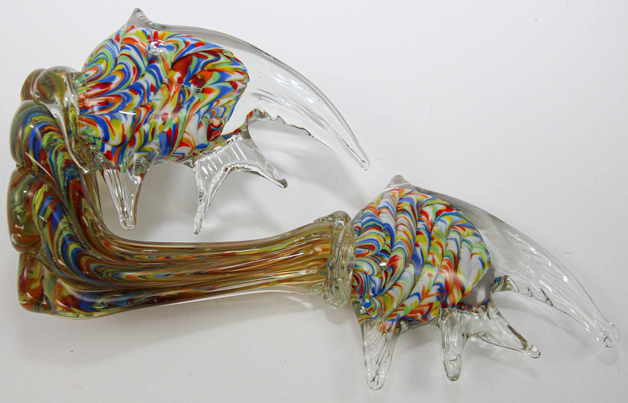 Murano Glass Fish Sculpture Coral Reef Italian Art Glass Centerpiece Sculpture For Sale 8