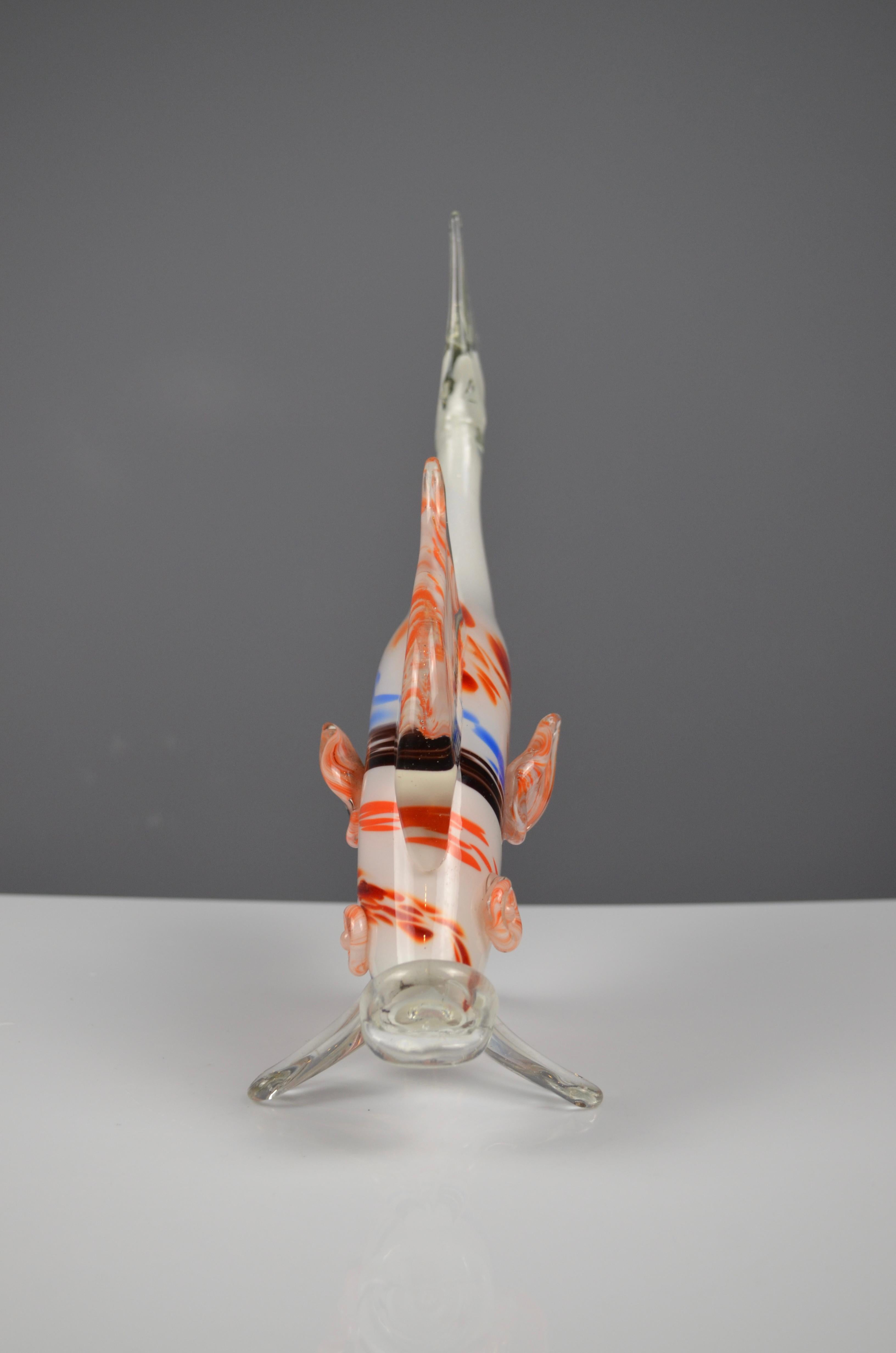 Mid-Century moderno Scultura di pesce in vetro di Murano in vendita