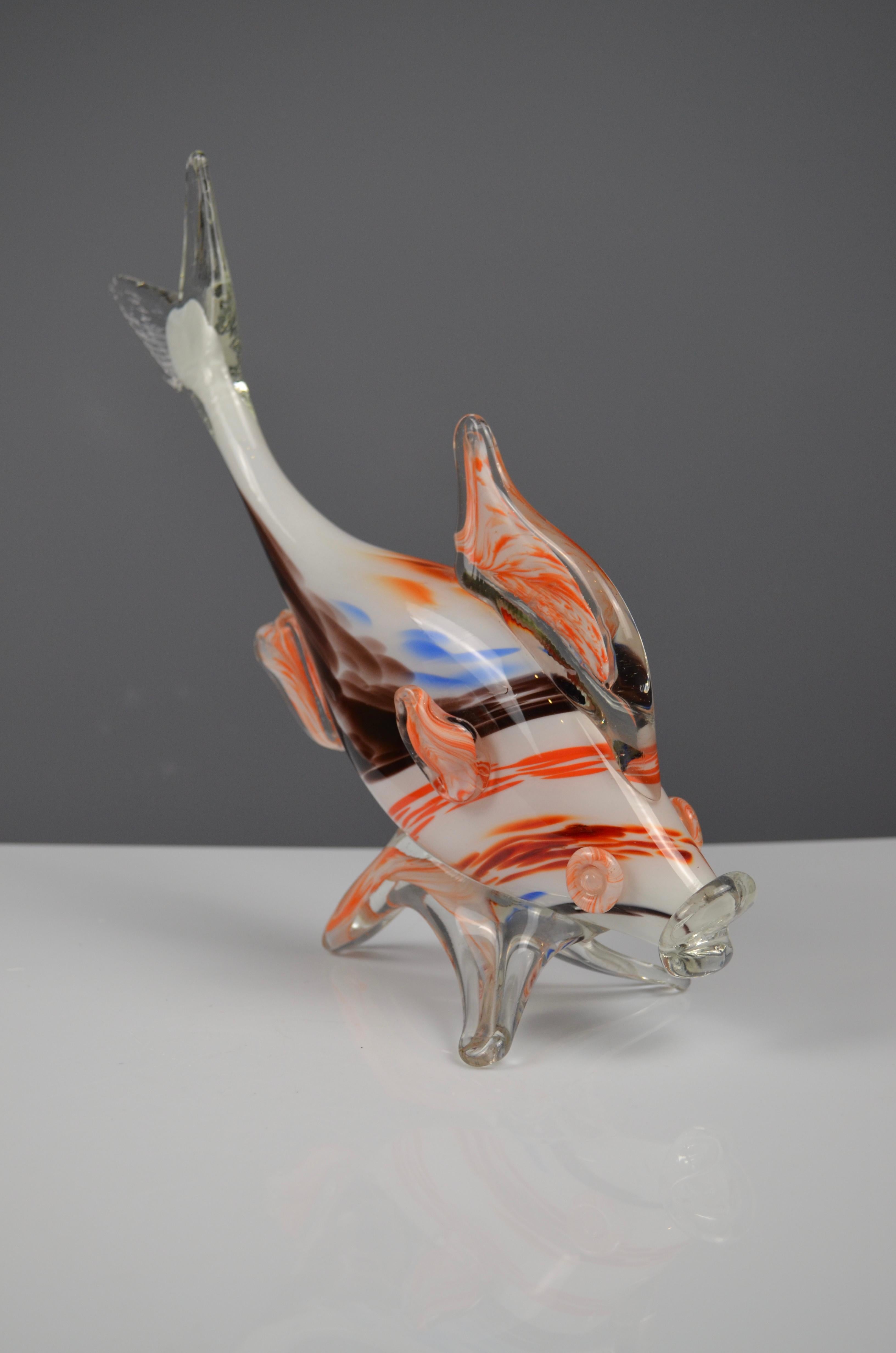 Italiano Scultura di pesce in vetro di Murano in vendita